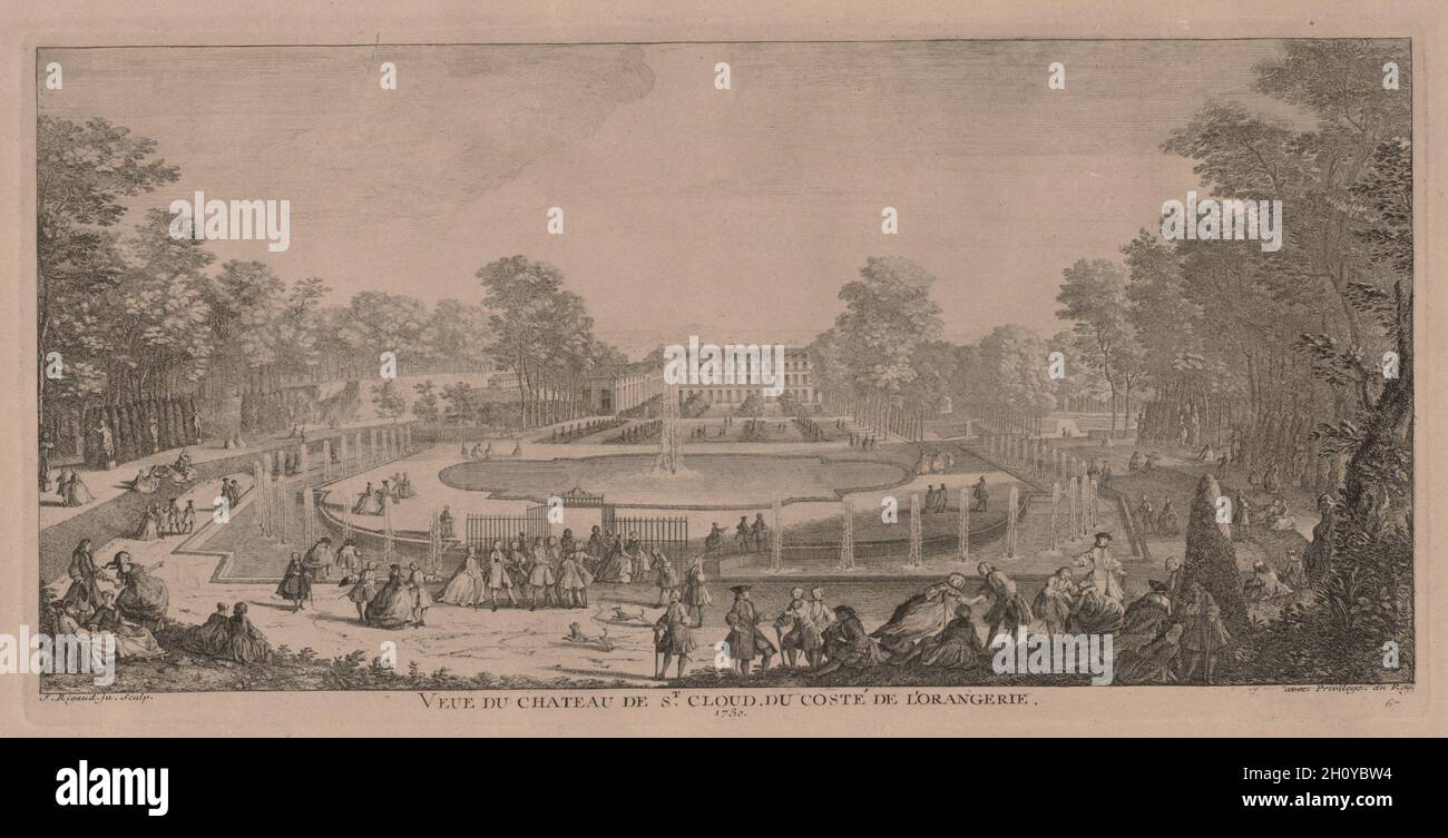 Chateau St. Cloud. Jacques Rigaud (French, 1681-1754). Engraving Stock ...