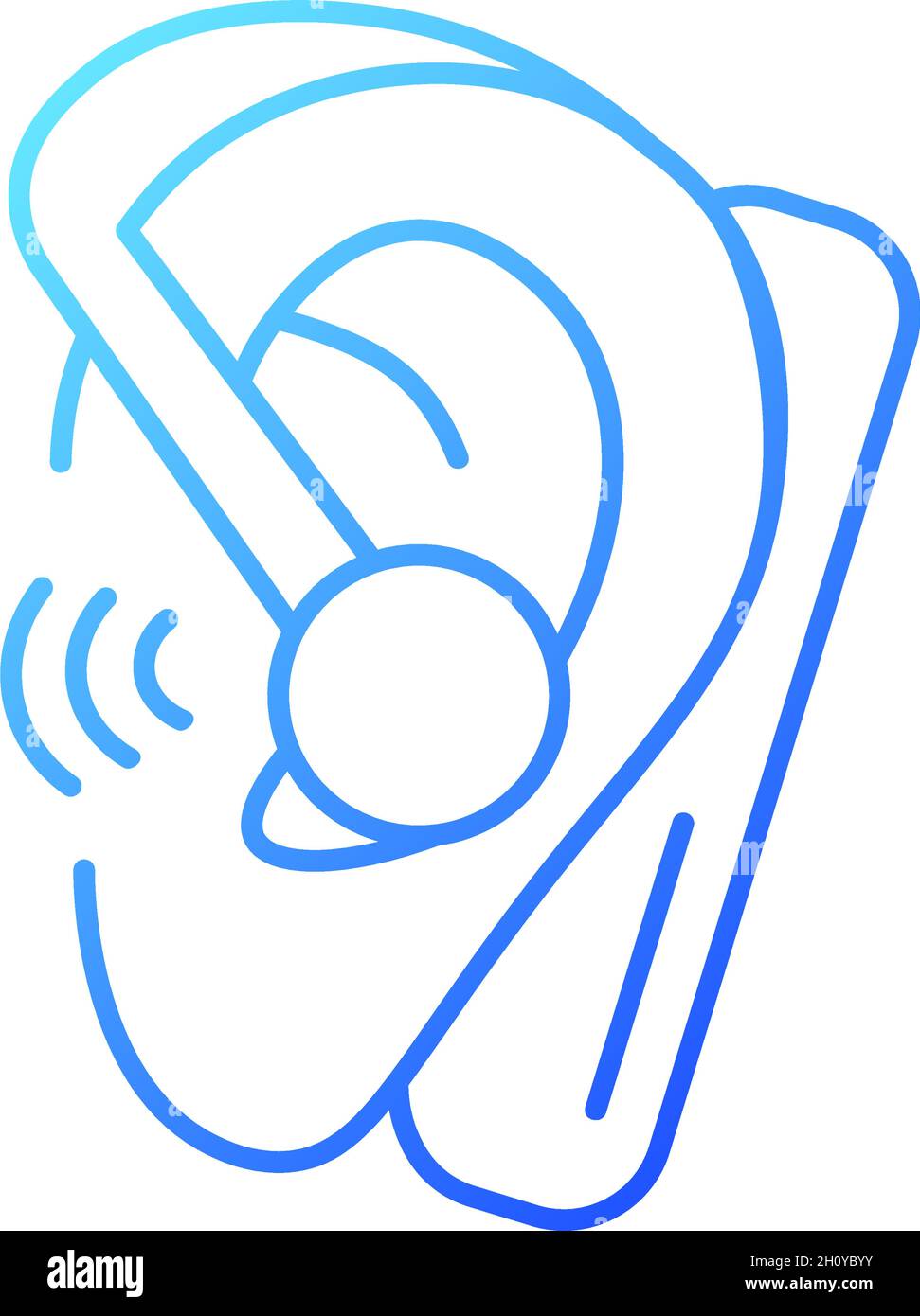 Handsfree headset gradient linear vector icon Stock Vector