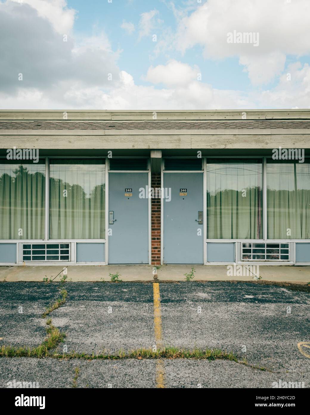 The abandoned Diamond Inn Motel, on Route 66 in Villa Ridge, Missouri