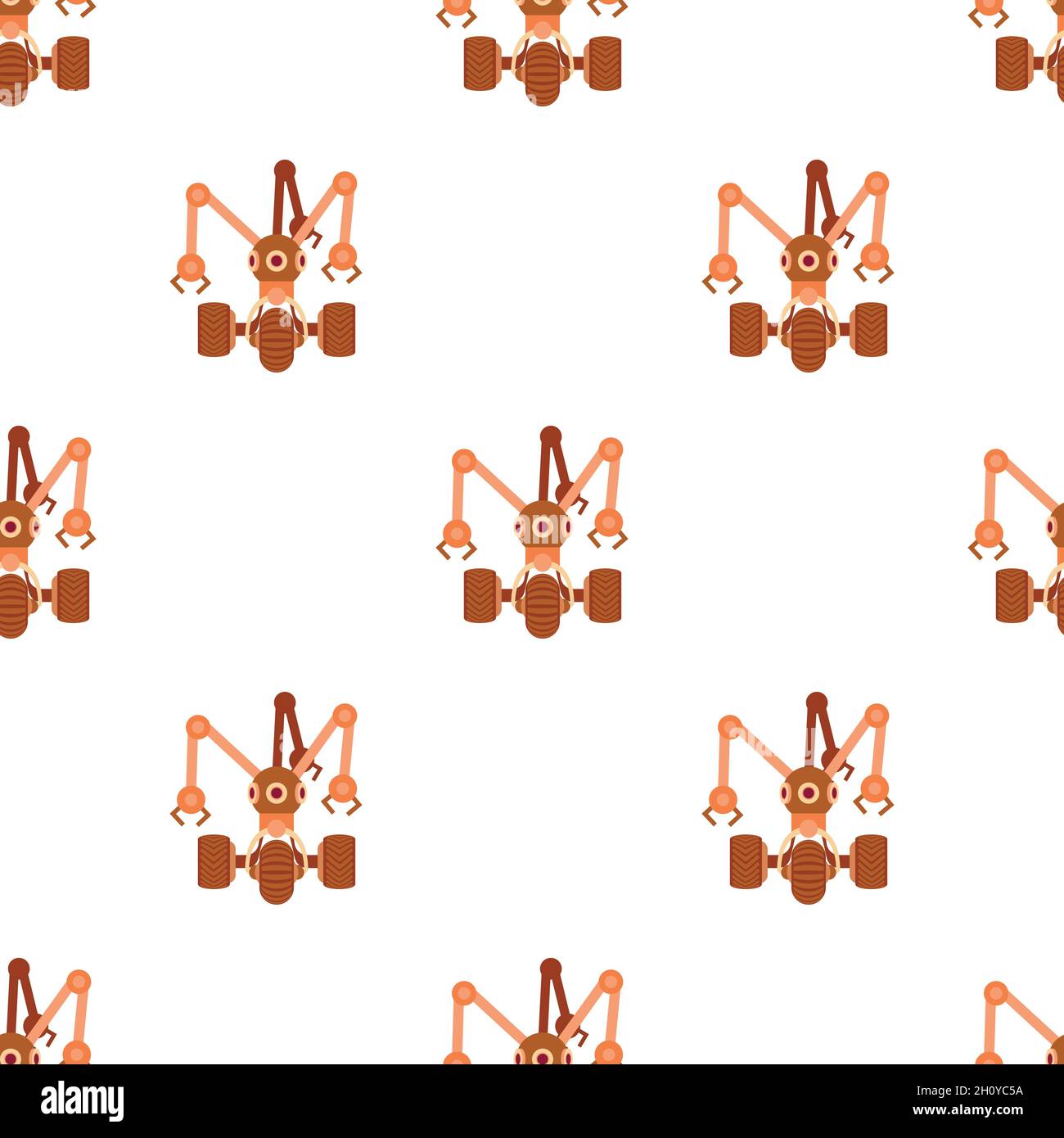 Robot with three tentacle pattern seamless background texture repeat ...