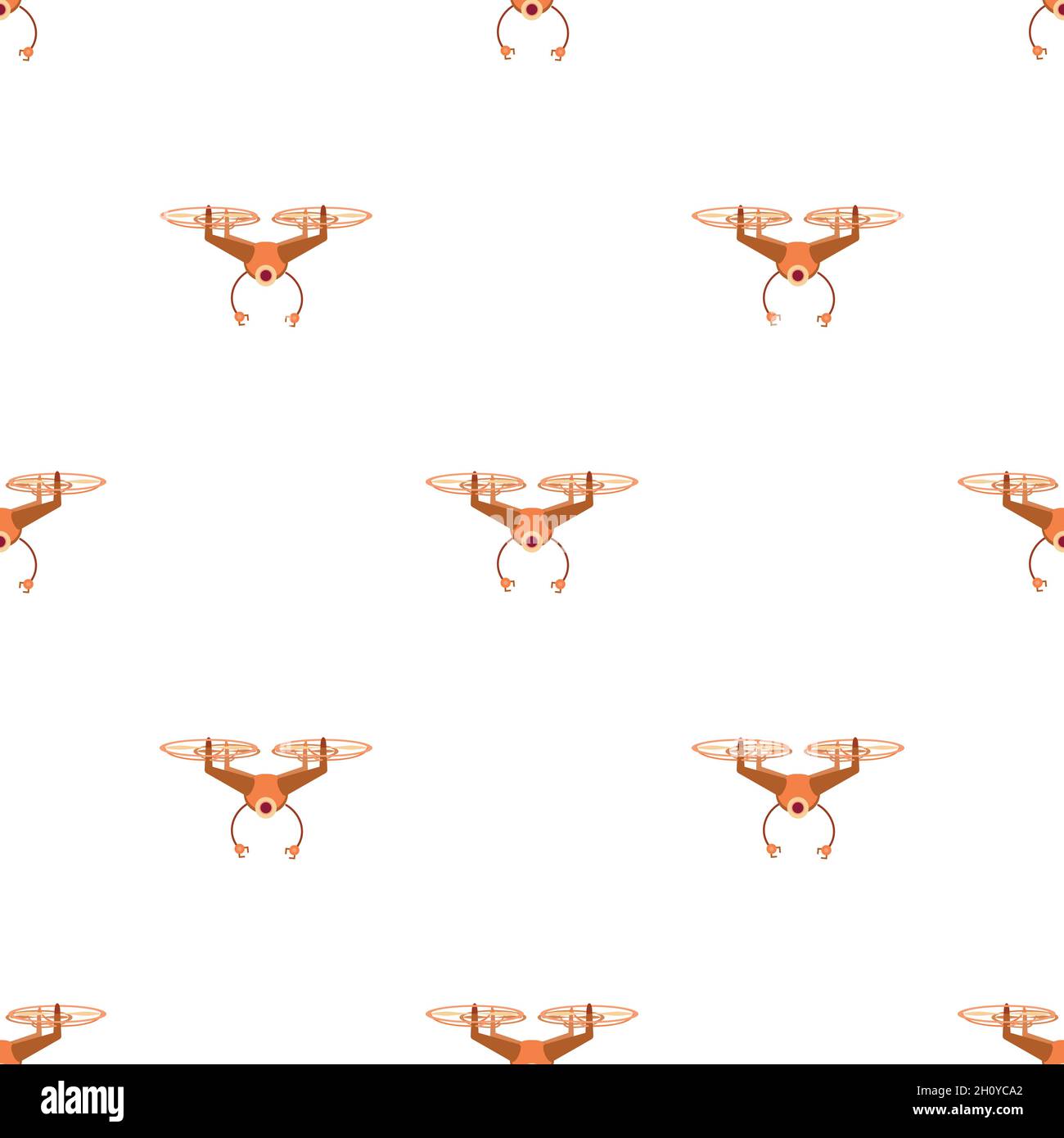 Flying robot pattern seamless background texture repeat wallpaper geometric vector Stock Vector