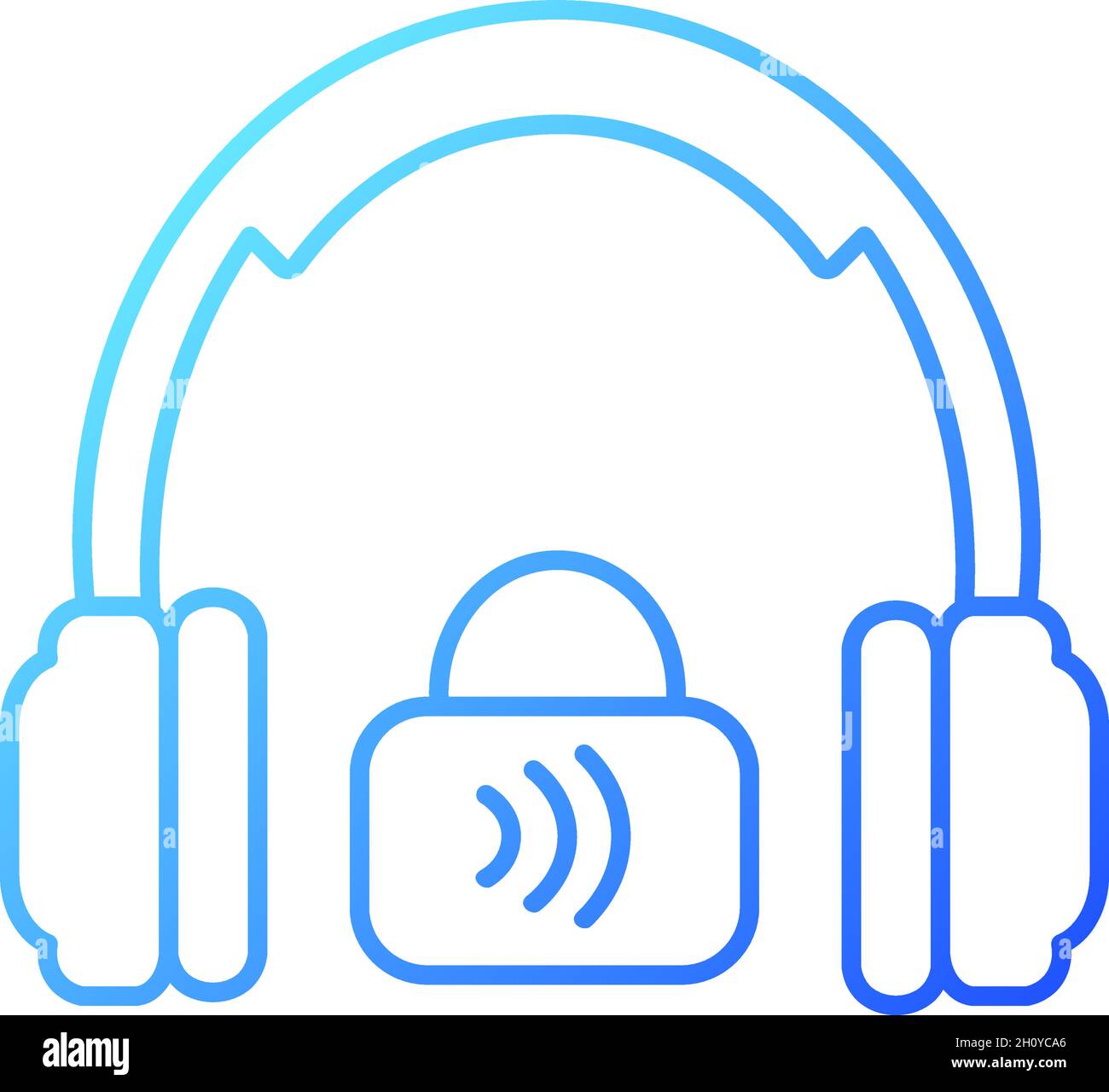 Closed back headphones gradient linear vector icon Stock Vector