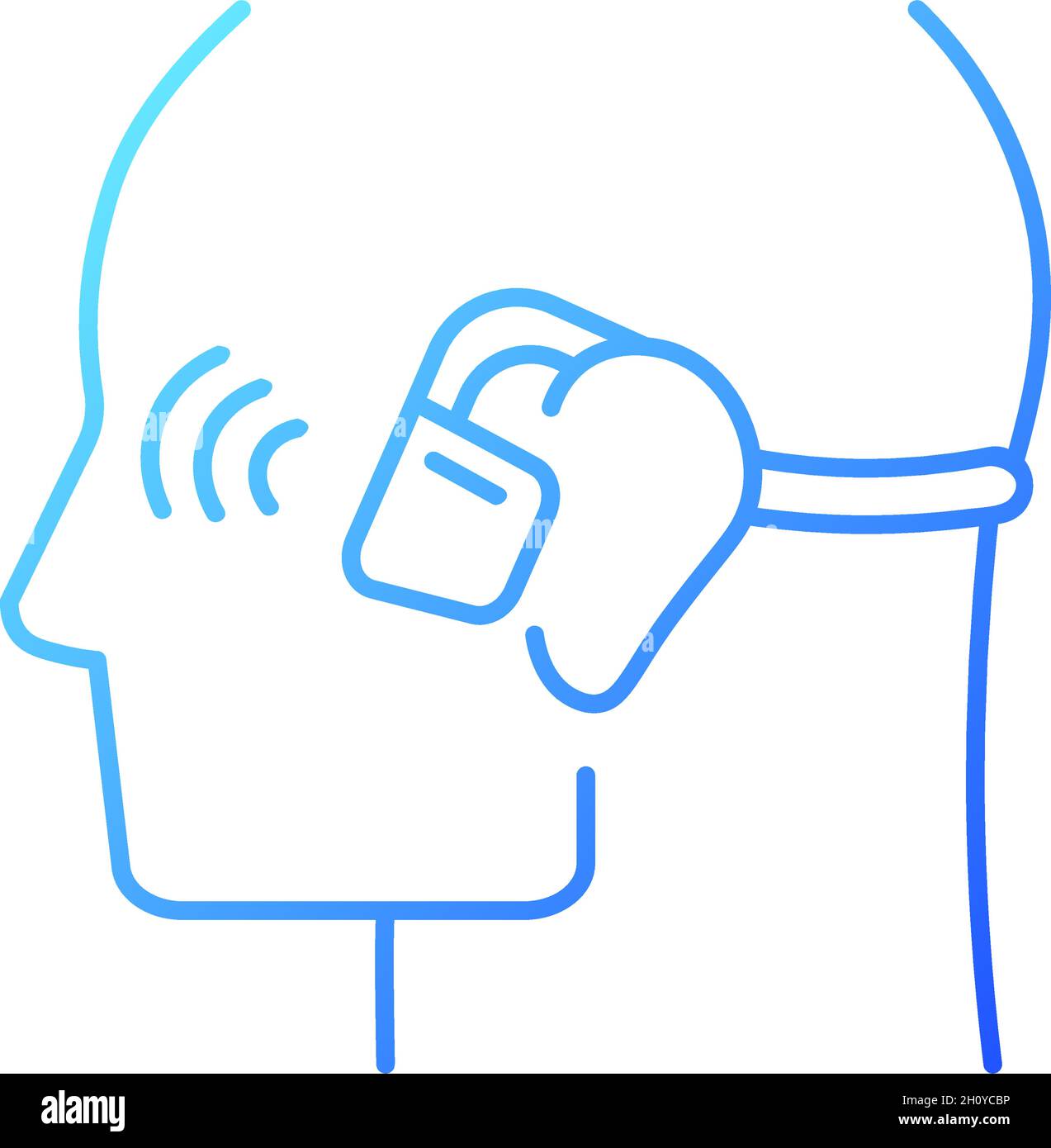 Open ear wireless headphones gradient linear vector icon Stock Vector