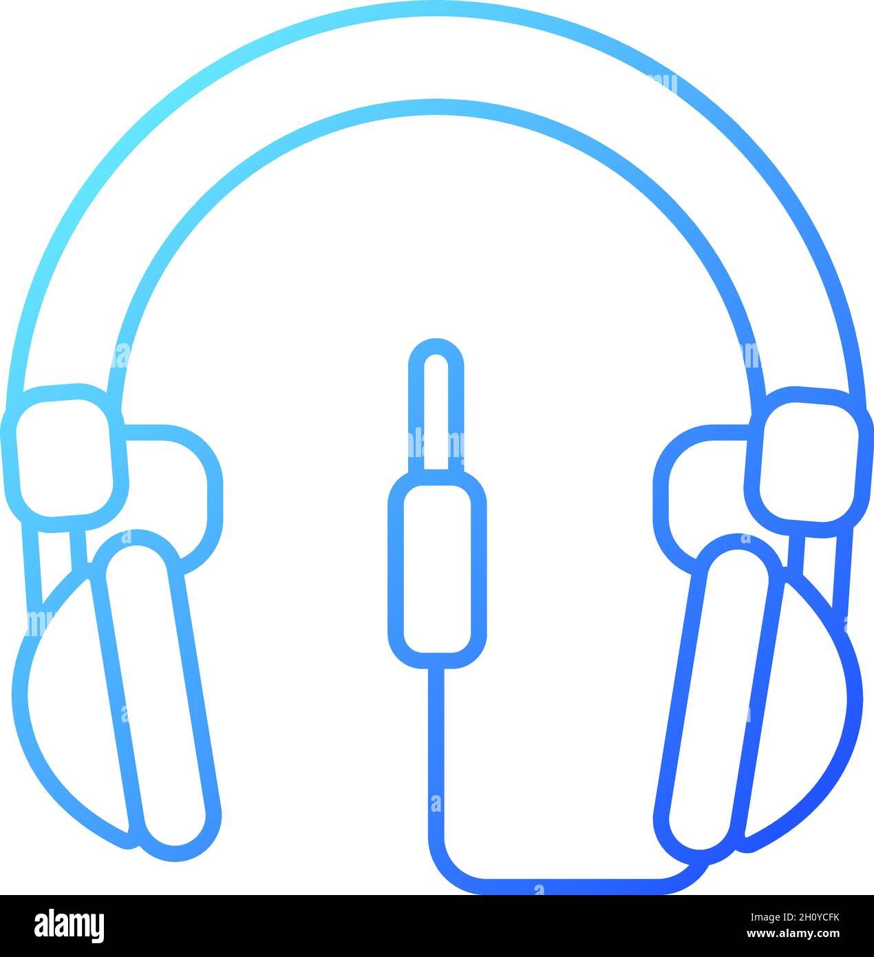 Wired circumaural headset gradient linear vector icon Stock Vector