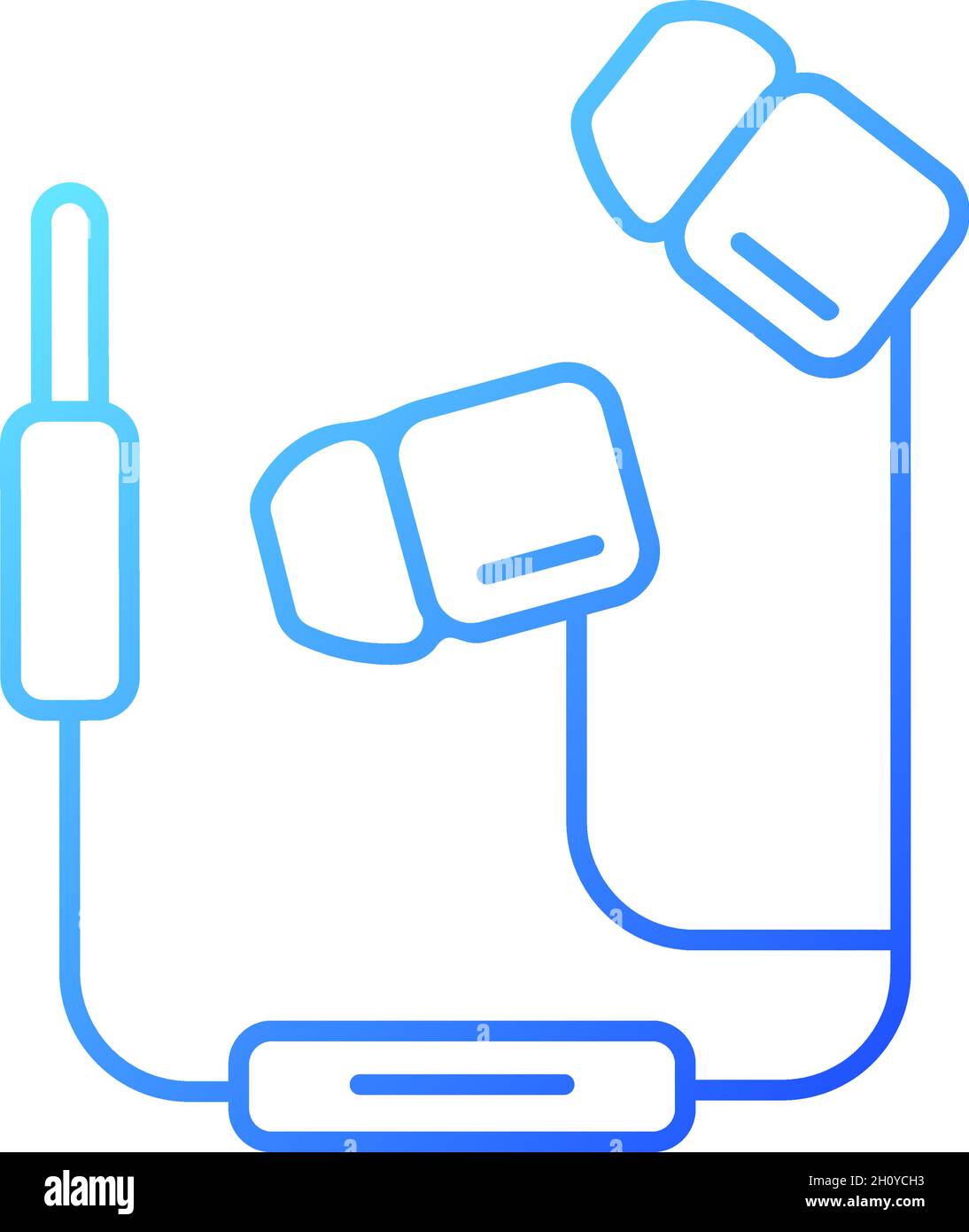 Wired earphones gradient linear vector icon Stock Vector