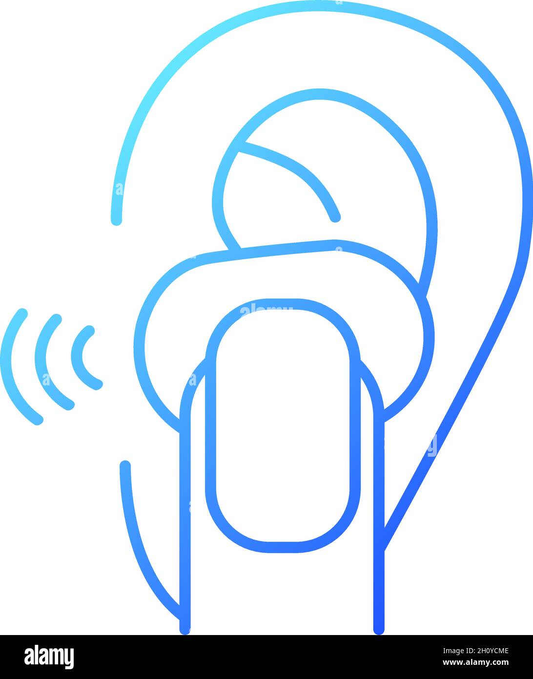 In ear wireless earpieces gradient linear vector icon Stock Vector