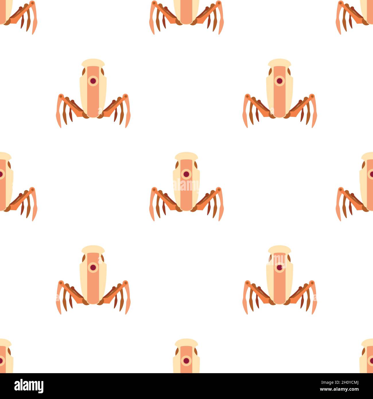 Robot spider pattern seamless background texture repeat wallpaper geometric vector Stock Vector