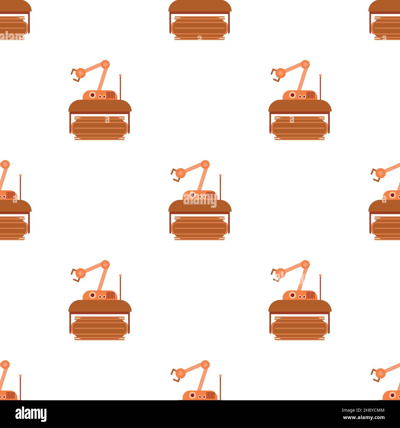 Robot crane pattern seamless background texture repeat wallpaper geometric vector Stock Vector
