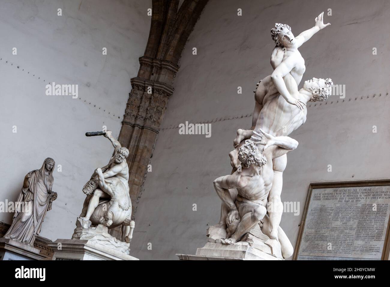 Statues in the Loggia dei Lanzi Florence Italy Stock Photo