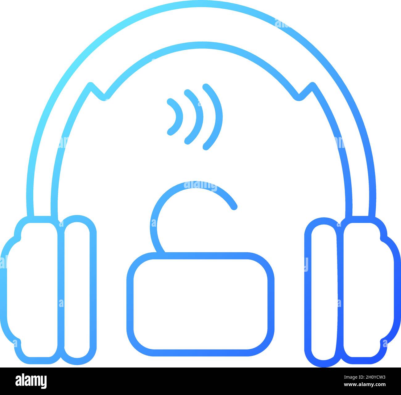 Open back headphones gradient linear vector icon Stock Vector