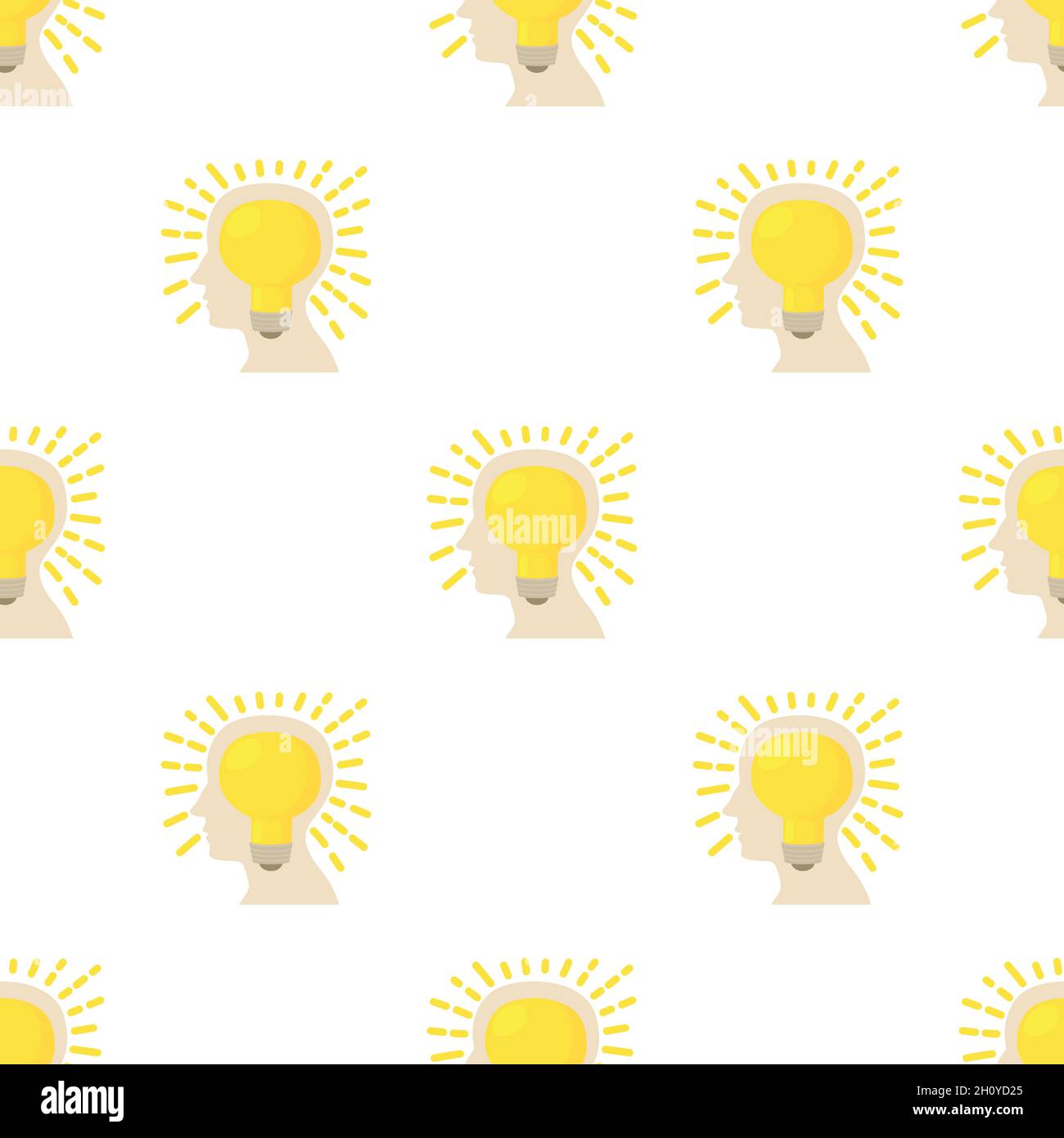 Head with bulb pattern seamless background texture repeat wallpaper ...