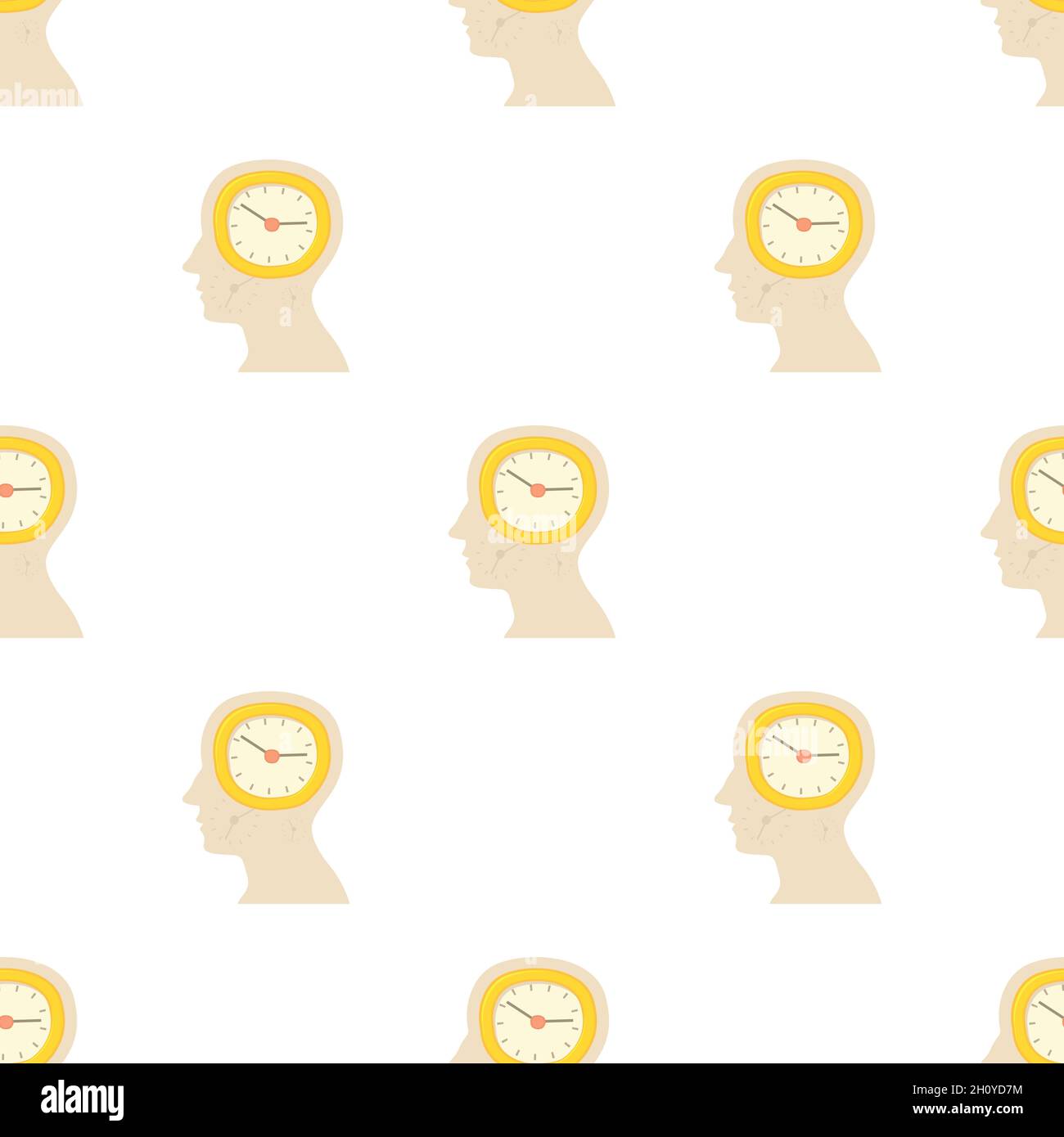 Head with clock pattern seamless background texture repeat wallpaper ...