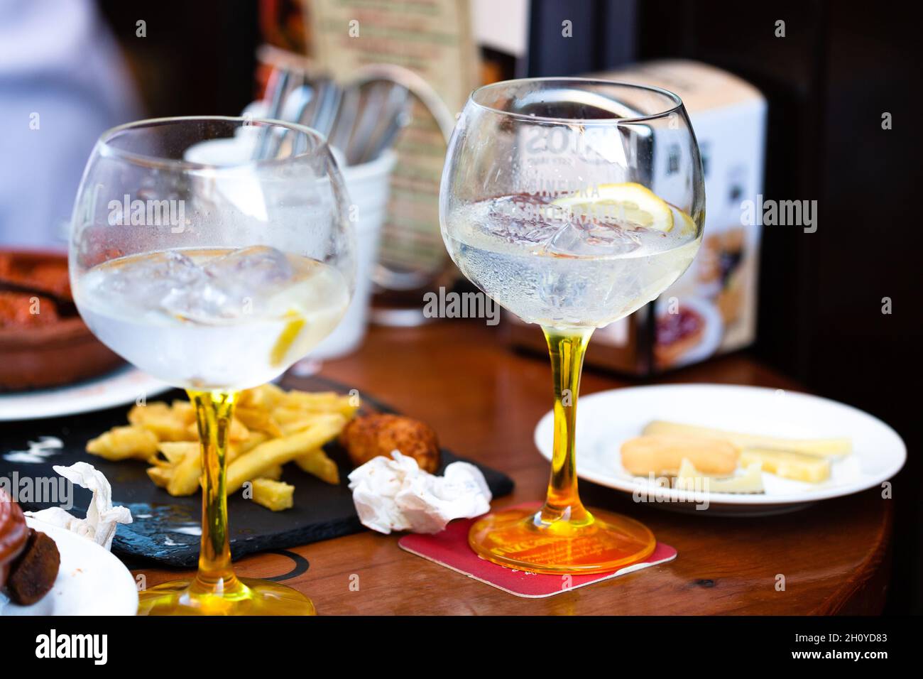 Lunch, finished.,  Restaurant, Spain Stock Photo