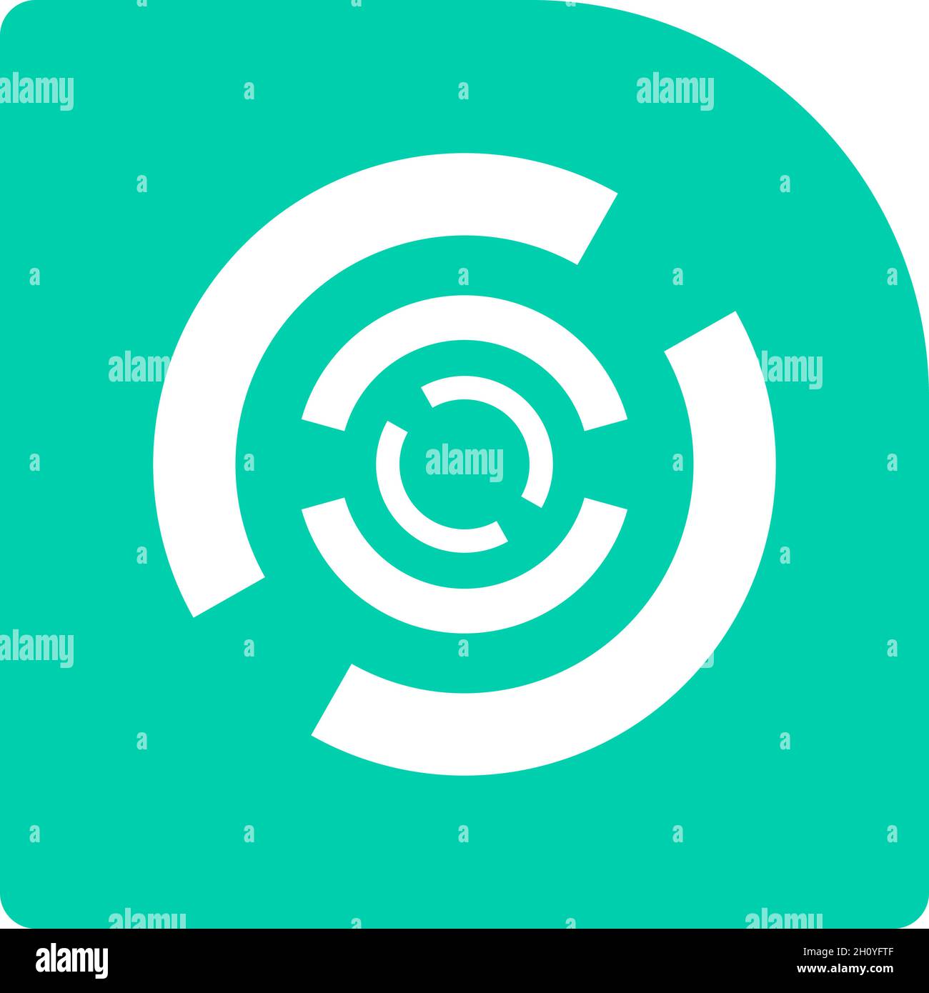 Abstract geometric icon with cross-hair like element for concentration ...
