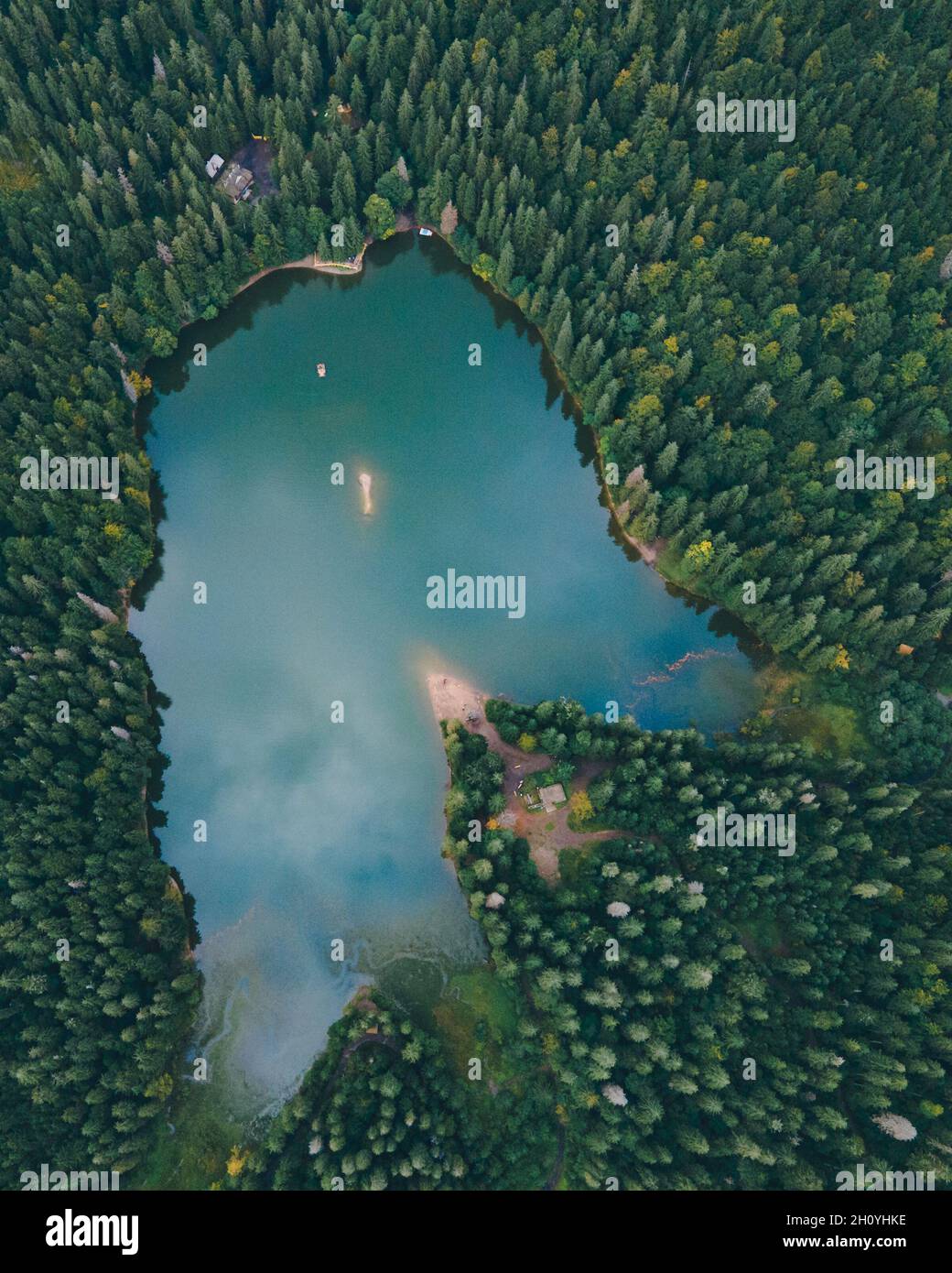 Top view synevyr lake hi-res stock photography and images - Alamy
