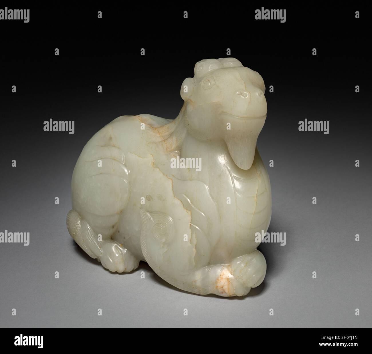 Fantastic Animal, 1700s-1800s. China, Qing dynasty (1644-1911). Jade; overall: 12.2 cm (4 13/16 in.). Stock Photo