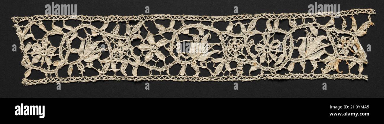 Needlepoint (Reticella) Lace Insertion, 17th century. Italy, 17th