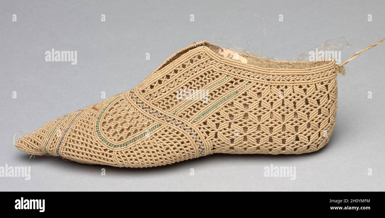 Shoe, Before 1932. Philippines. Macrame; overall: 8.6 x 22.9 x 7 cm (3 3/8  x 9 x 2 3/4 in Stock Photo - Alamy