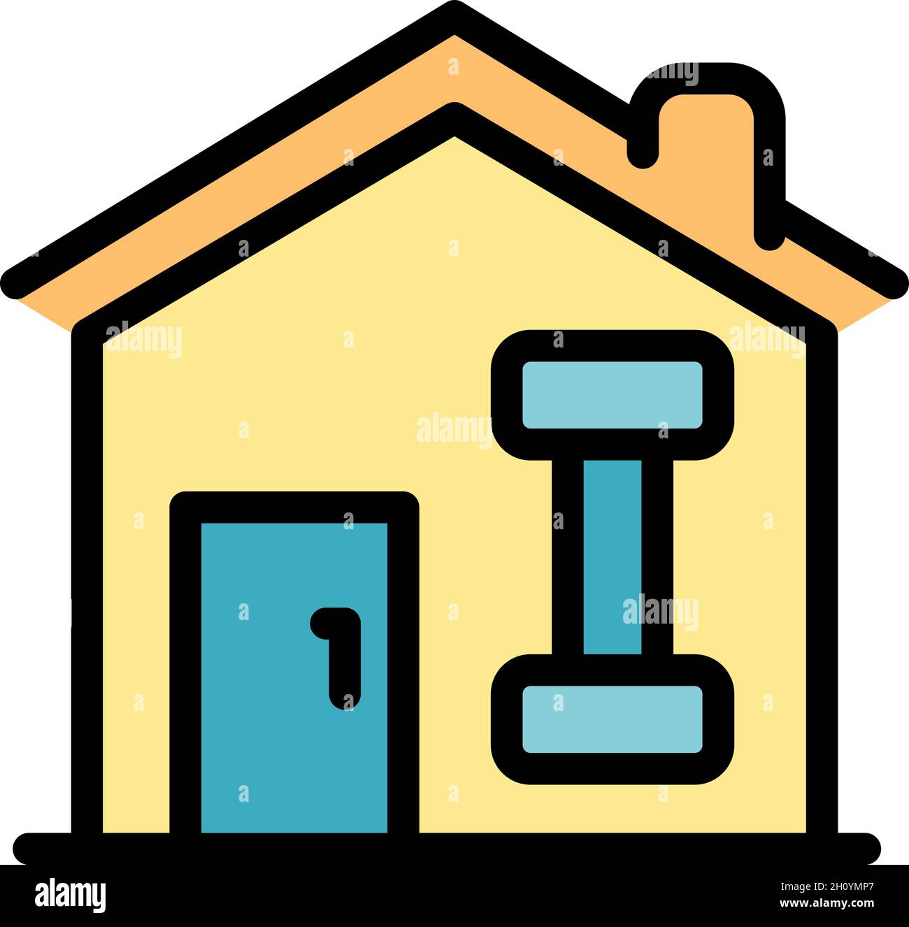 Workout Home Icon Outline Workout Home Vector Icon Color Flat Isolated