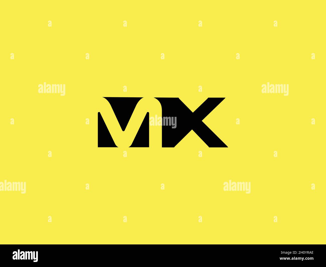 LETTERS MX LOGO DESIGN WITH NEGATIVE SPACE EFFECT FOR ILLUSTRATION USE Stock Vector