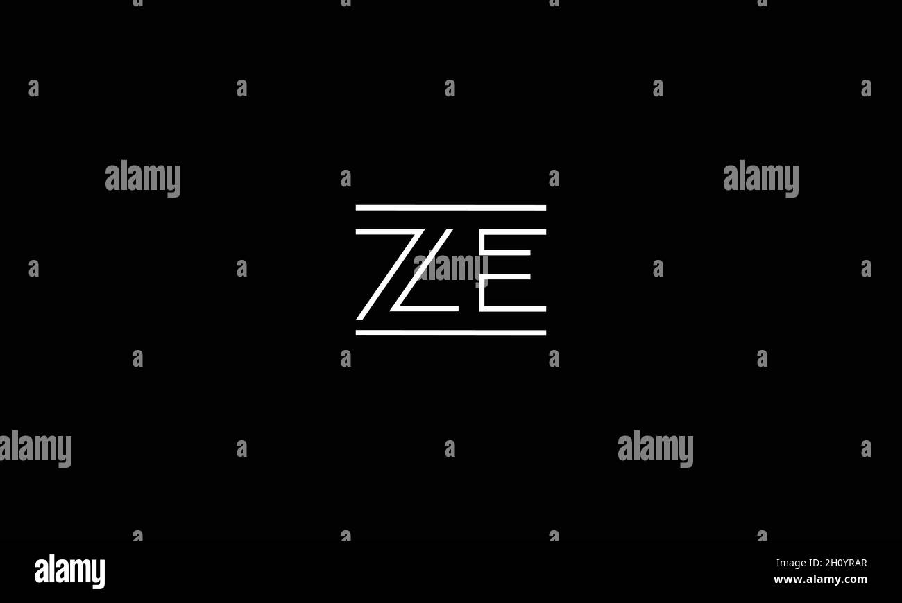 LETTERS ZE LOGO DESIGN WITH NEGATIVE SPACE EFFECT FOR ILLUSTRATION USE