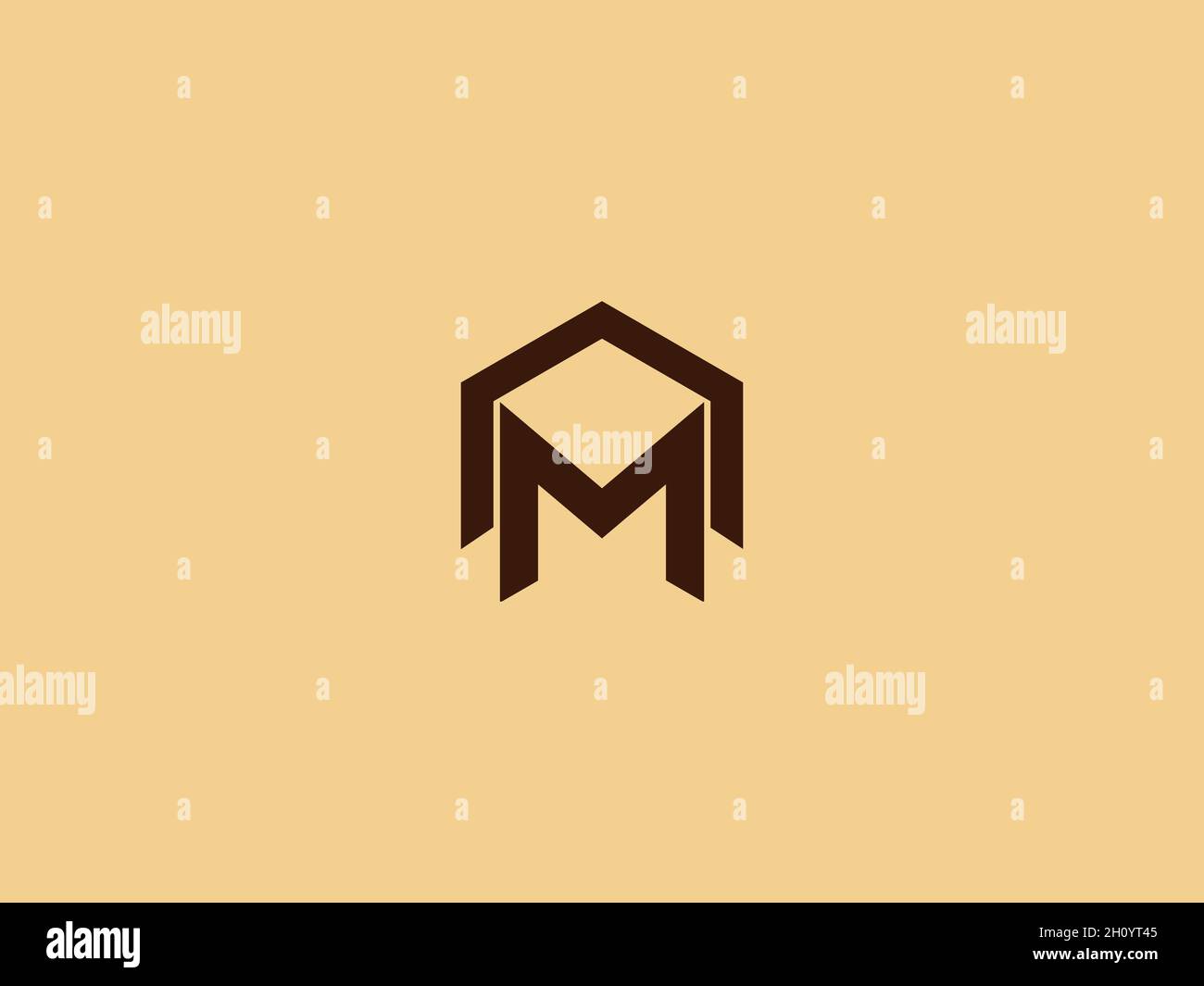 LETTERS MA LOGO DESIGN WITH NEGATIVE SPACE EFFECT FOR ILLUSTRATION USE Stock Vector