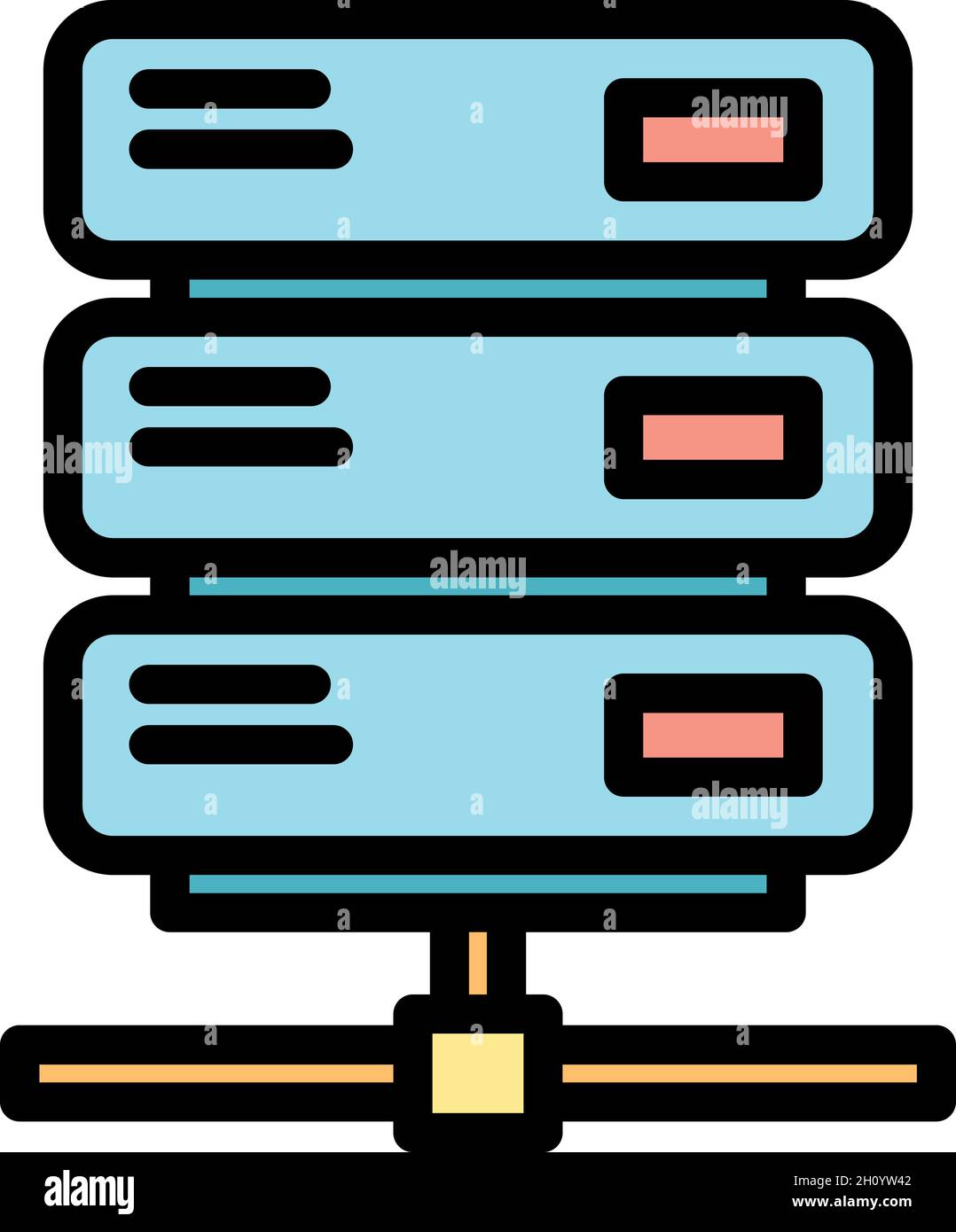 Malware system icon. Outline malware system vector icon color flat isolated Stock Vector