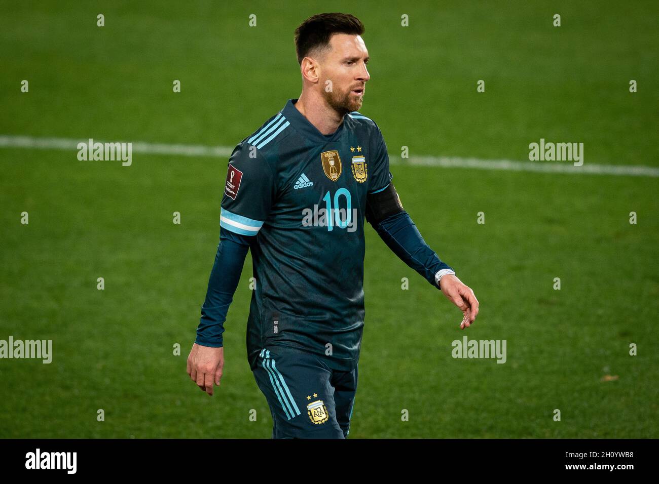 Buenos Aires, Argentina - 14 Oct 2021, Lionel Messi seen during the FIFA  World Cup Qatar 2022 Qualifiers match between Argentina and Peru at El  Monumental. Final score; Argentina 1:0 Peru. (Photo