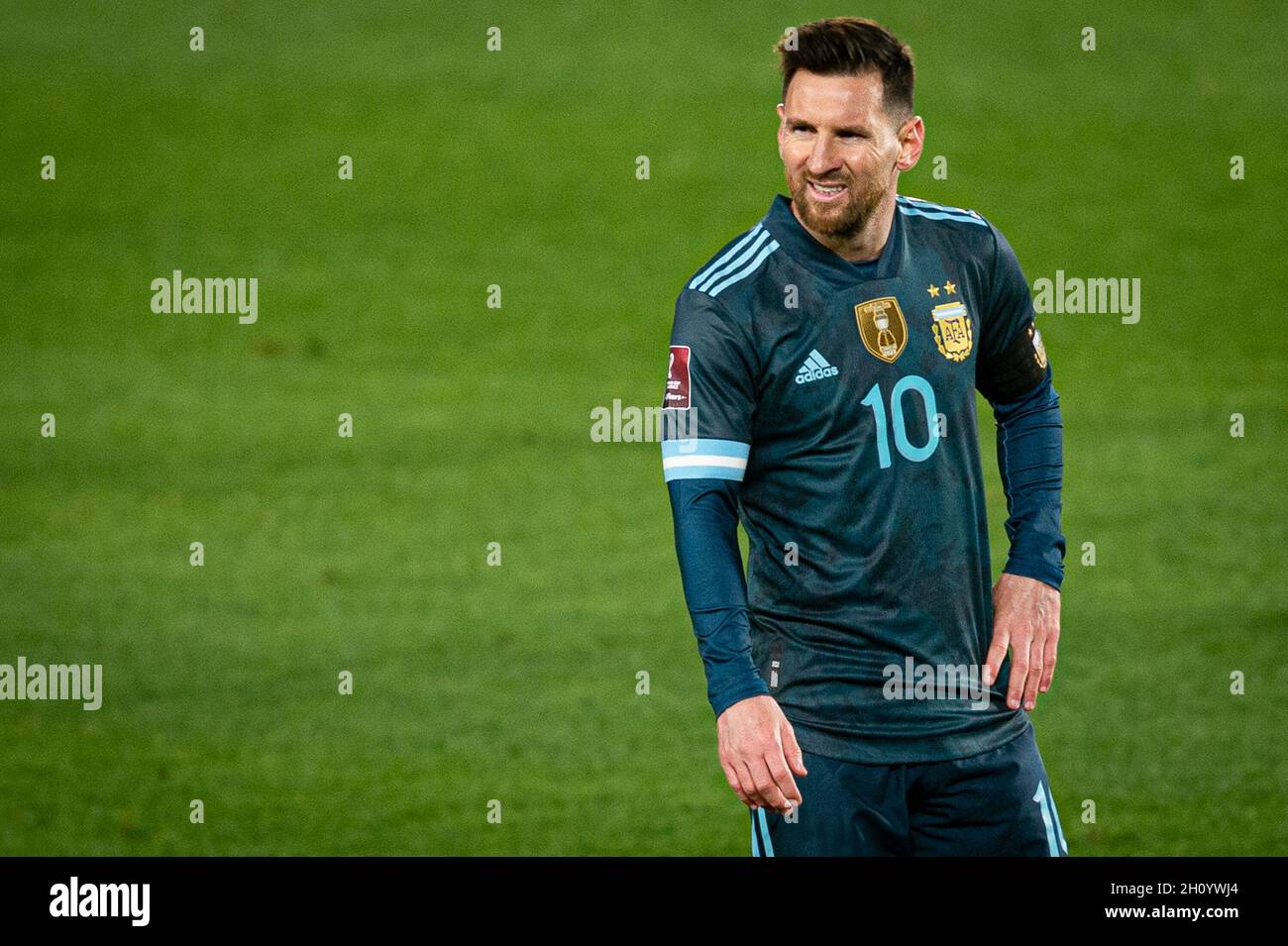Buenos Aires, Argentina - 14 Oct 2021, Lionel Messi seen during the FIFA  World Cup Qatar 2022 Qualifiers match between Argentina and Peru at El  Monumental. Final score; Argentina 1:0 Peru. (Photo