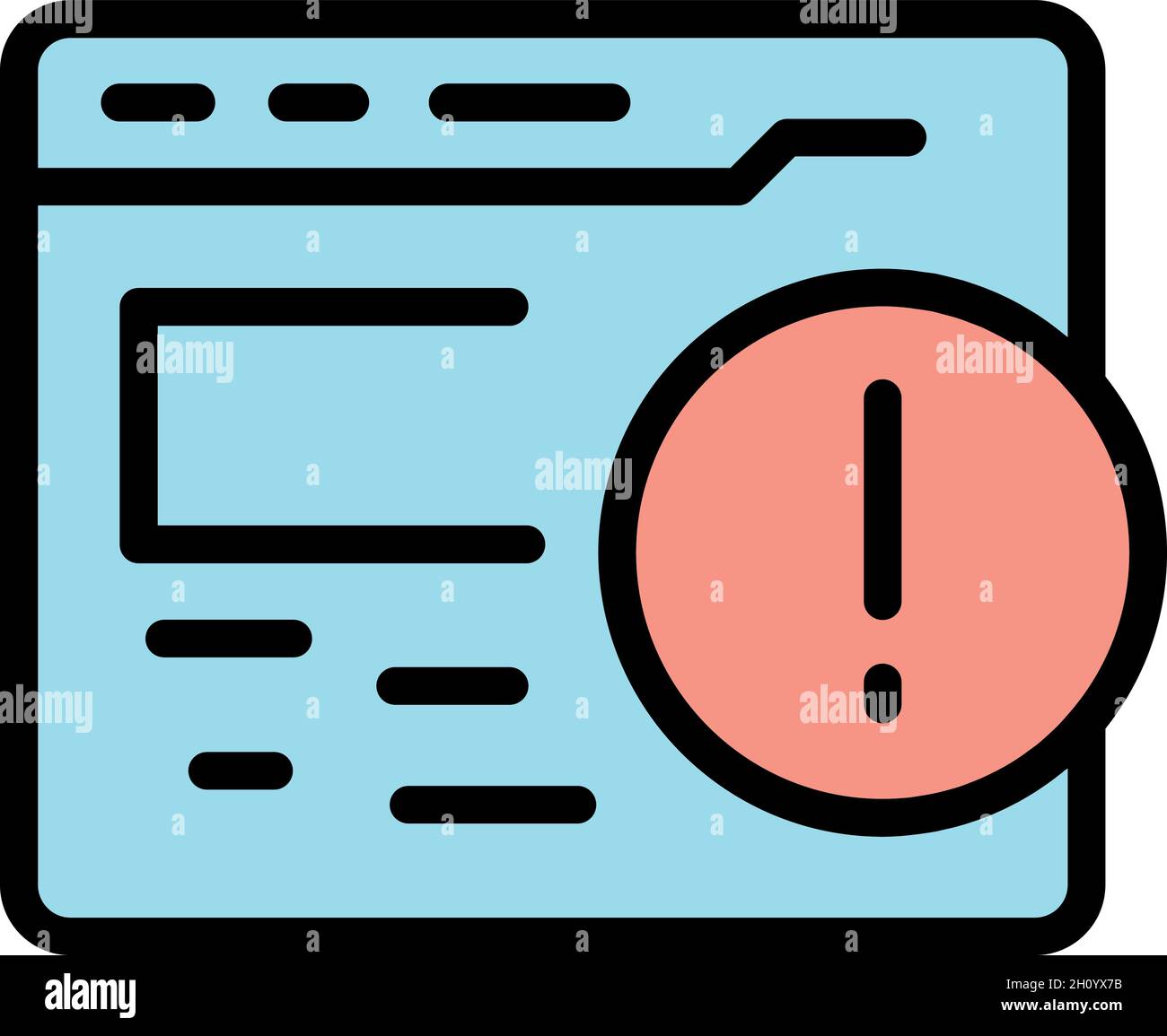 Webpage malware icon. Outline webpage malware vector icon color flat isolated Stock Vector