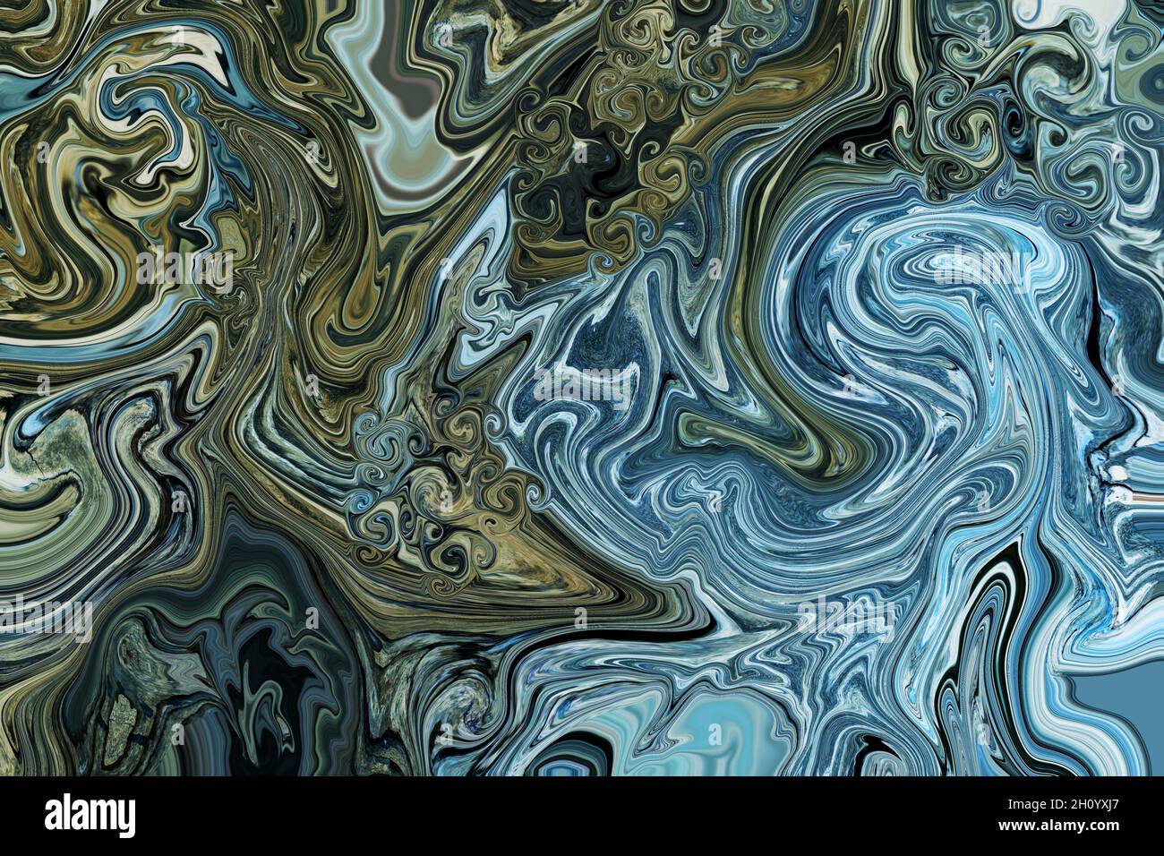 Creative marble abstract background with fluid effect, blue and green ...