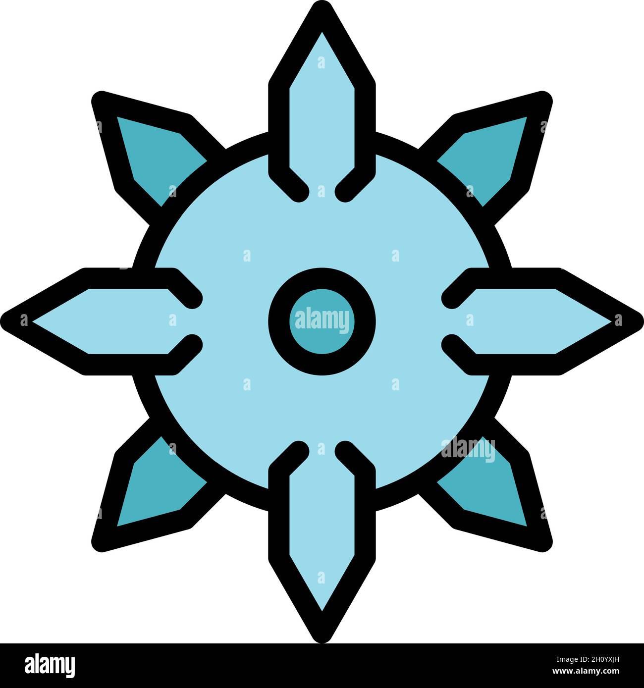 Malware virus icon. Outline malware virus vector icon color flat ...