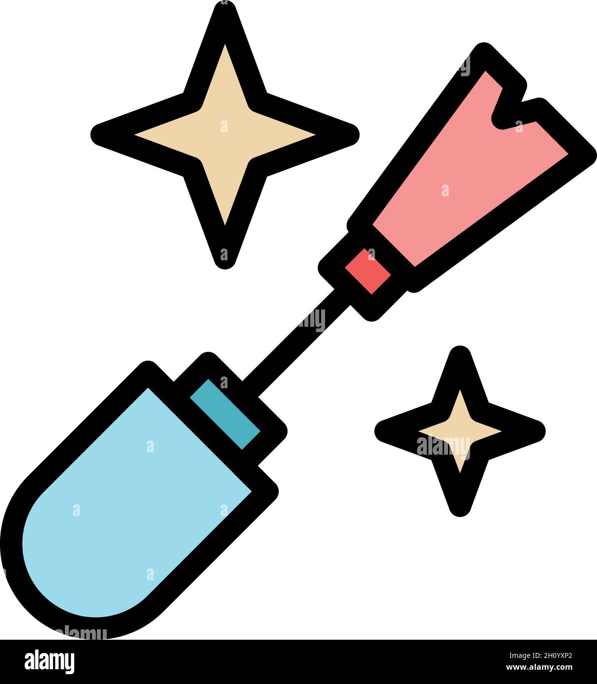 Nail polish brush icon. Outline nail polish brush vector icon color