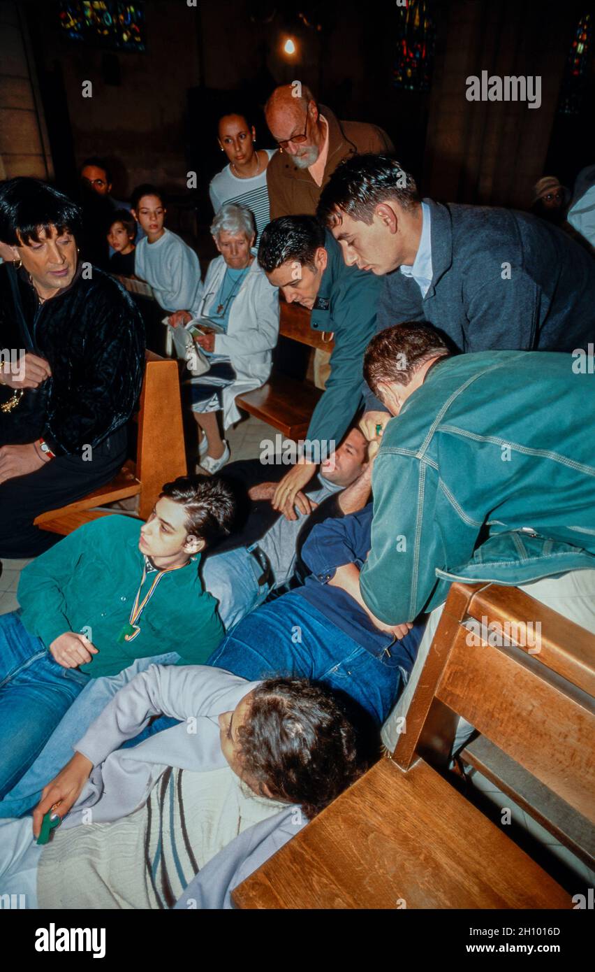 Paris, France, LGBT Activists interrupt French Catholic Church Mass to Oppose Homophobia, Église Saint-Pierre de Montmartre, 1996? Stock Photo