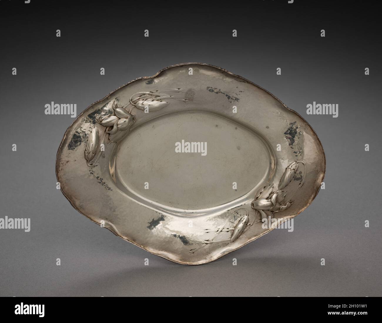 Sauce Boat and Tray, c. 1890. Barbour Silver Company (American), attributed to William Christmas Codman (British, 1839-1921). Silver; overall: 18.4 x 14 cm (7 1/4 x 5 1/2 in.). Stock Photo