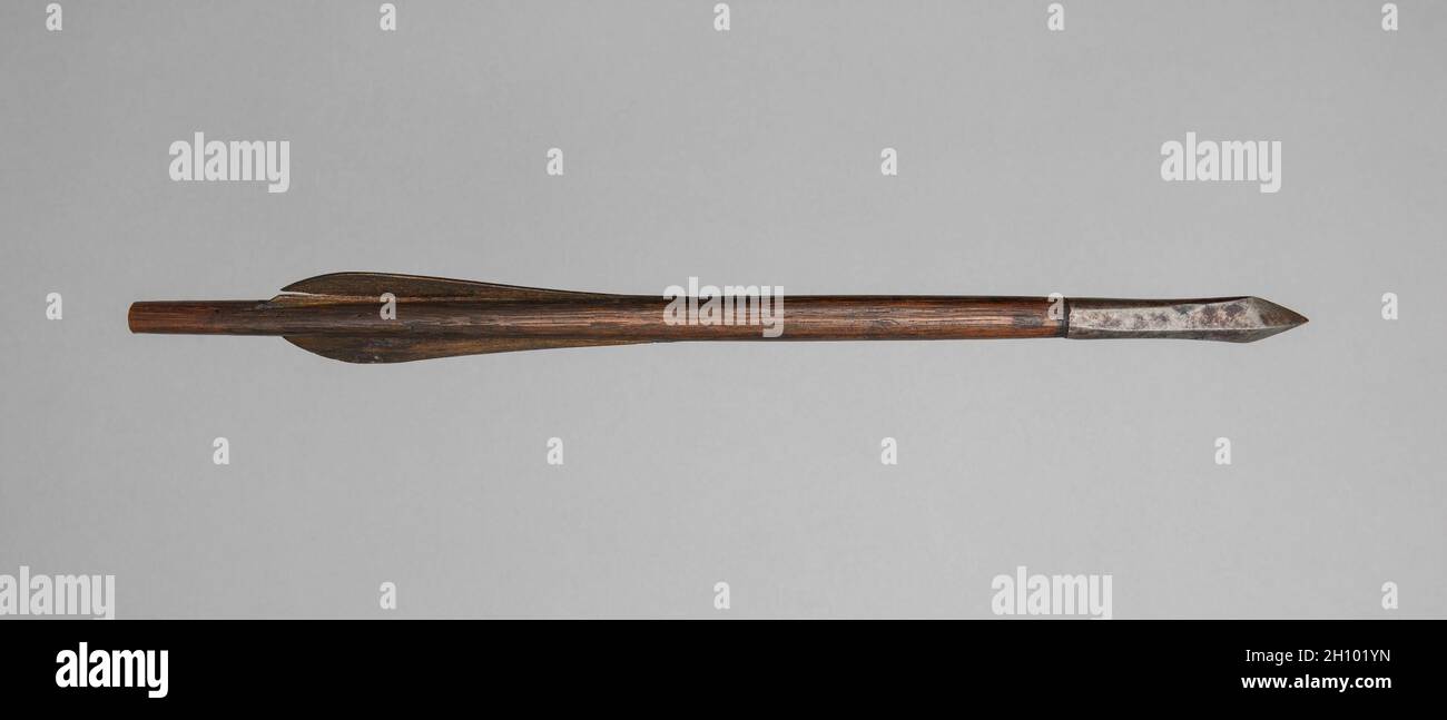 Crossbow Bolt, 1500s-1600s. Germany, 16th-17th century. Wood, leather