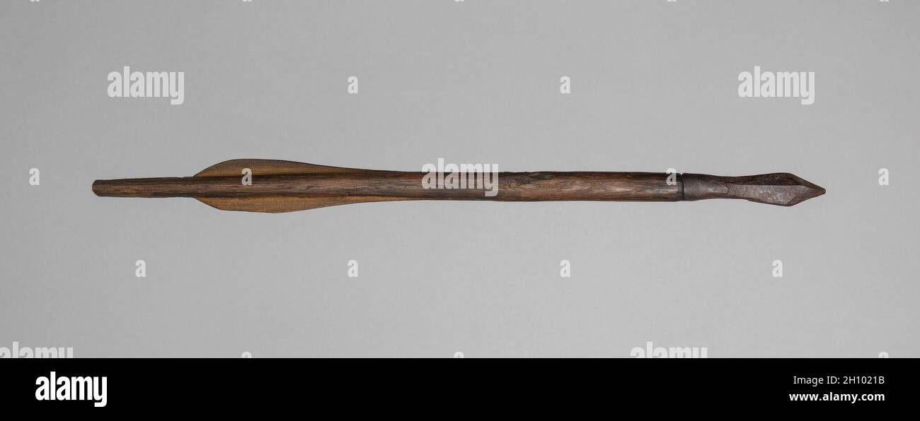 Crossbow Bolt, 1500s-1600s. Germany, 16th-17th century. Wood, leather