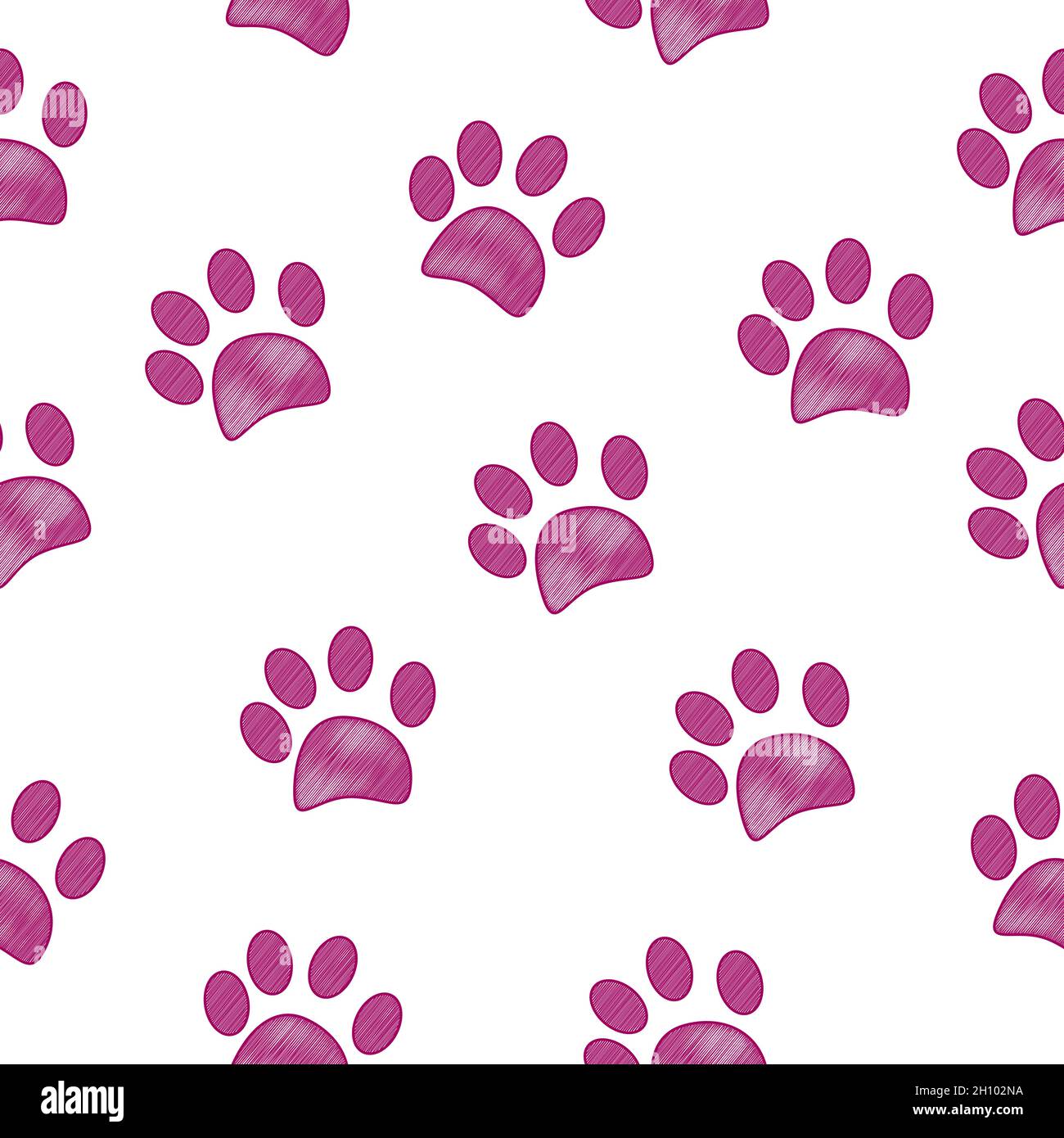 Seamless pattern for textile design. Seamless light pink coloured paw print background Stock Vector