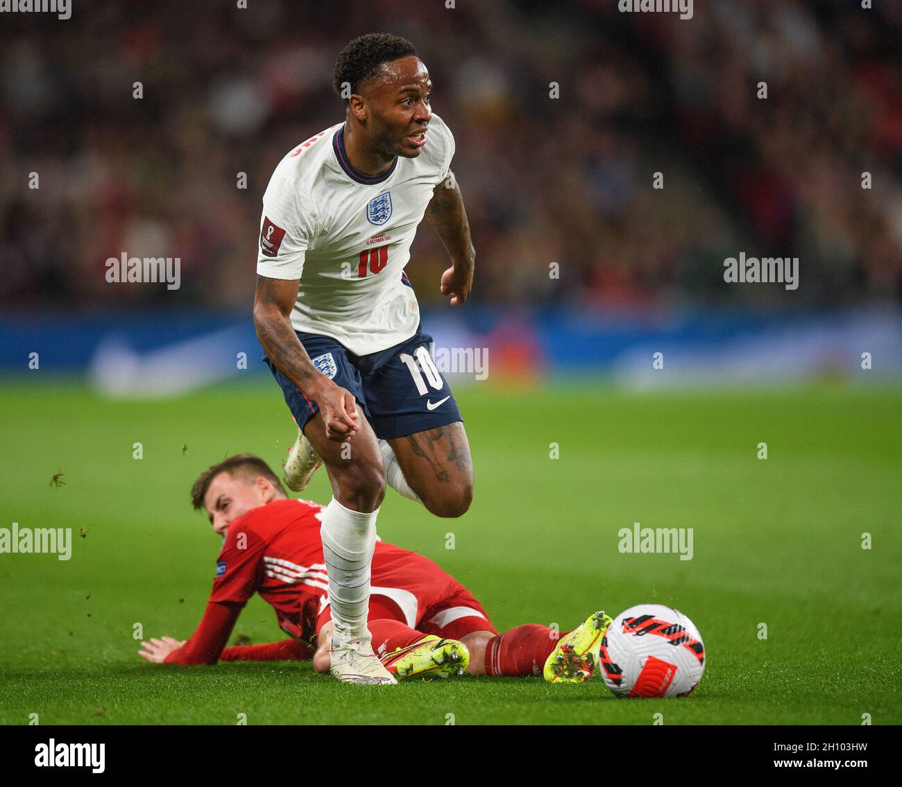 England v Hungary - FIFA World Cup 2022 - Wembley Stadium Englands Raheem Sterling during the World Cup Qualifier at Wembley