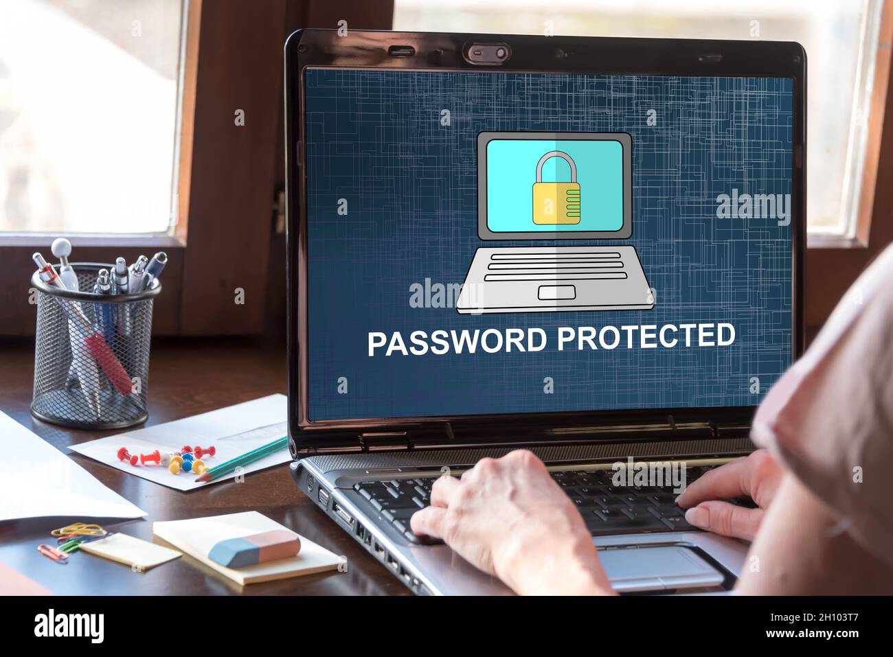 Computer Passcode Screen Laptop screen displaying password hi-res stock photography and images ...