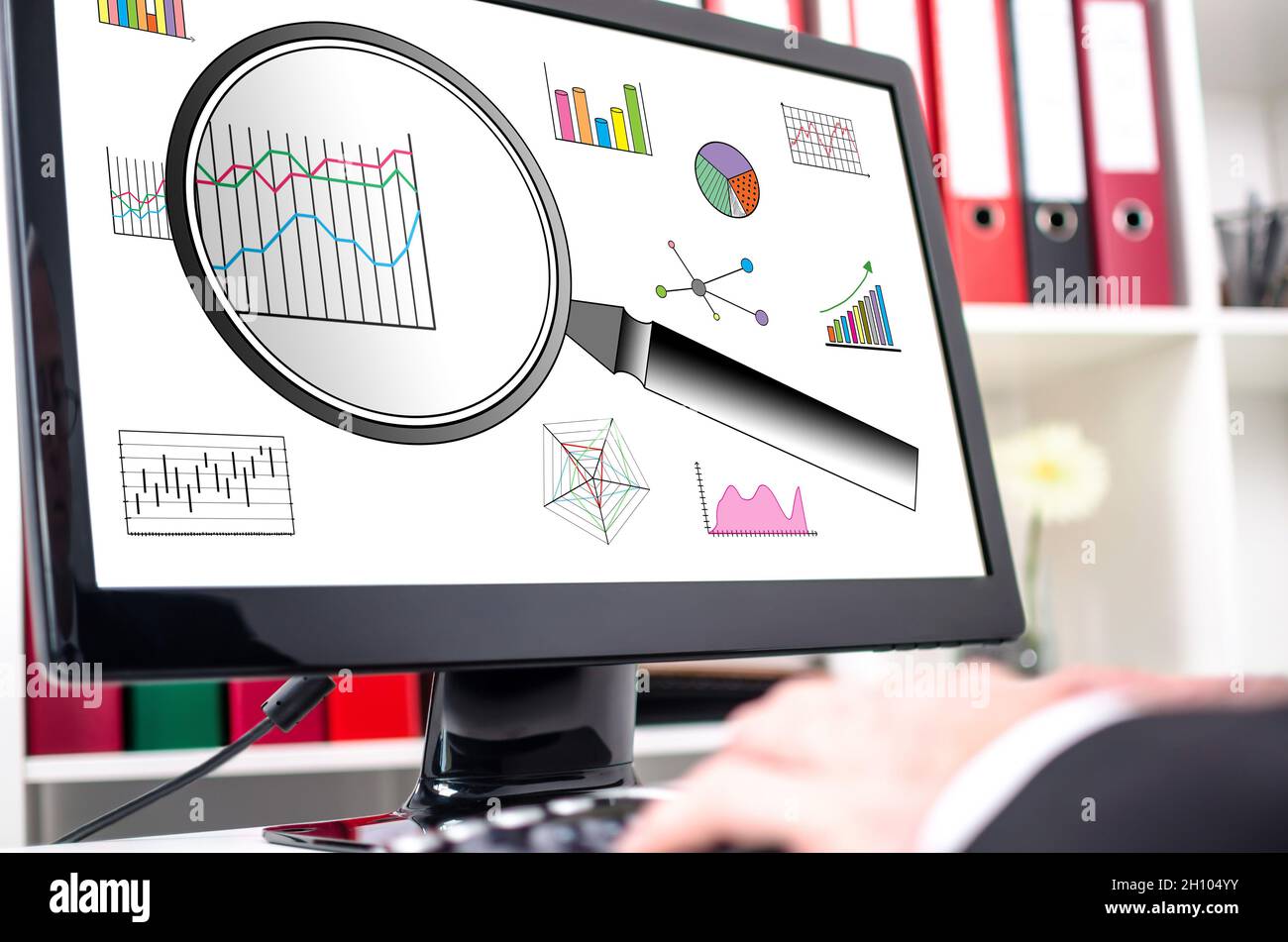 Data analysis concept shown on a computer screen Stock Photo - Alamy