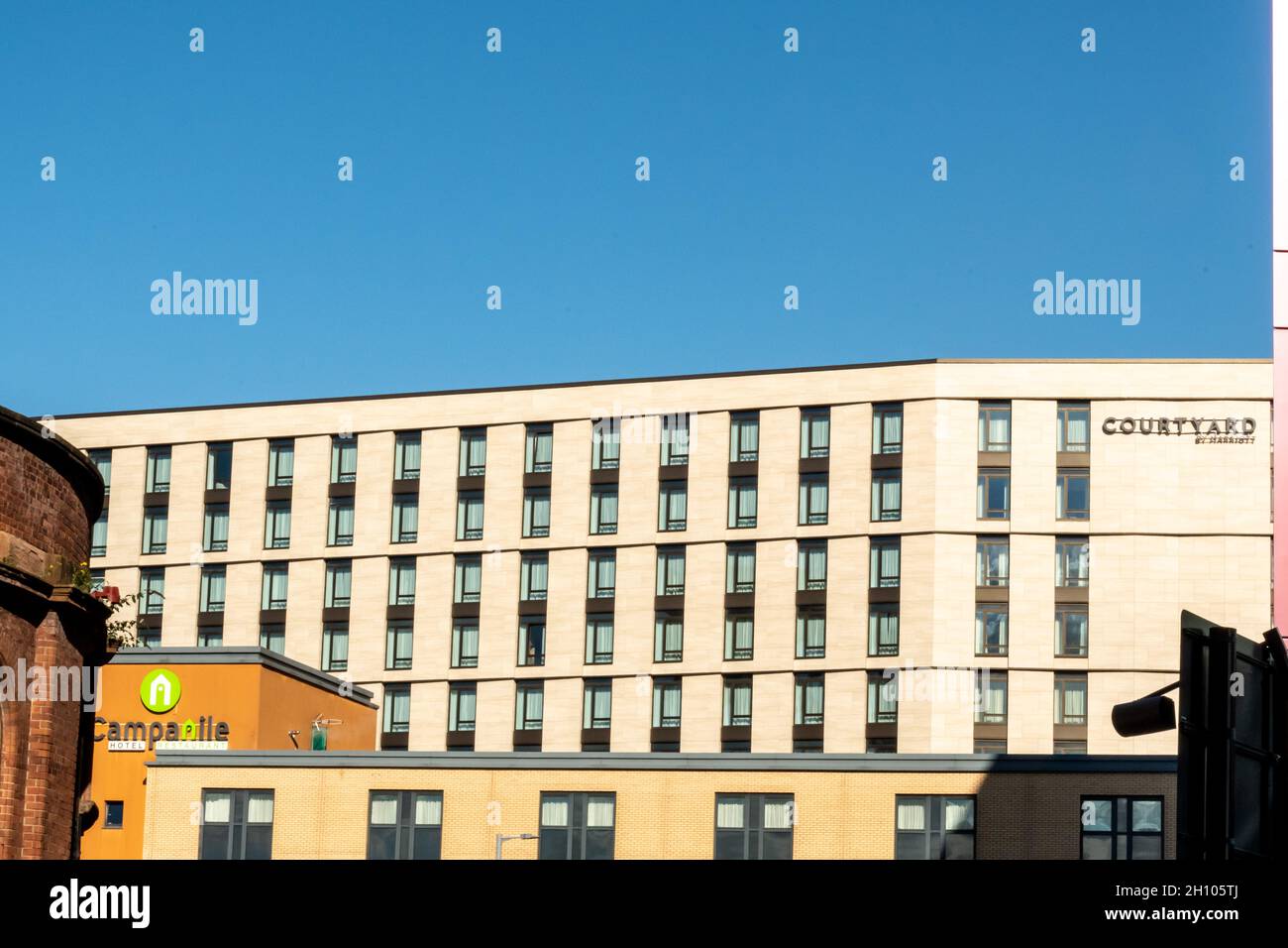 Hotels in the Blue Zone: There has a shortage of accomodation and available hotel as Glasgow prepares to host the UN climate change conference COP26. Stock Photo