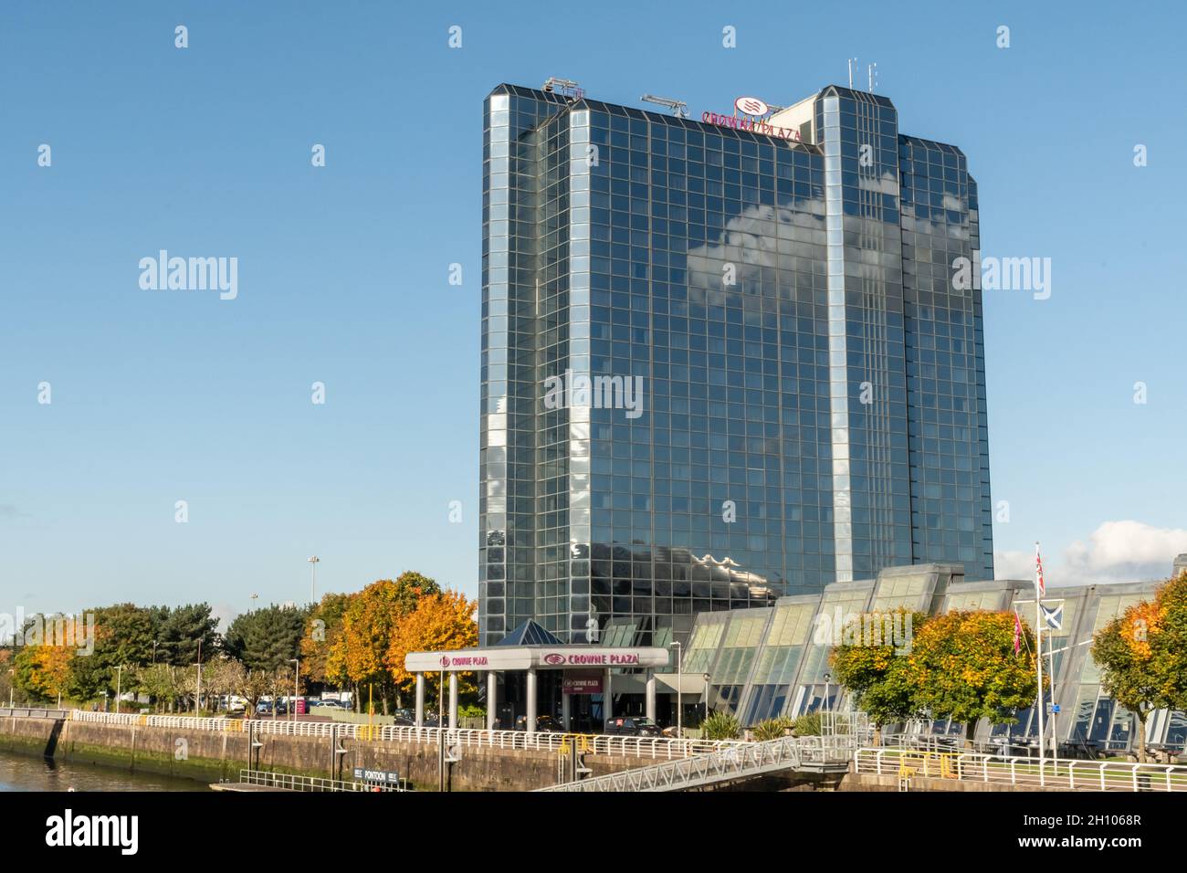 The Crown Plaza hotel at the Scottish Event Campus in Glasgow as this host venue makes preparations to host UN COP26 at the end of this month. Stock Photo