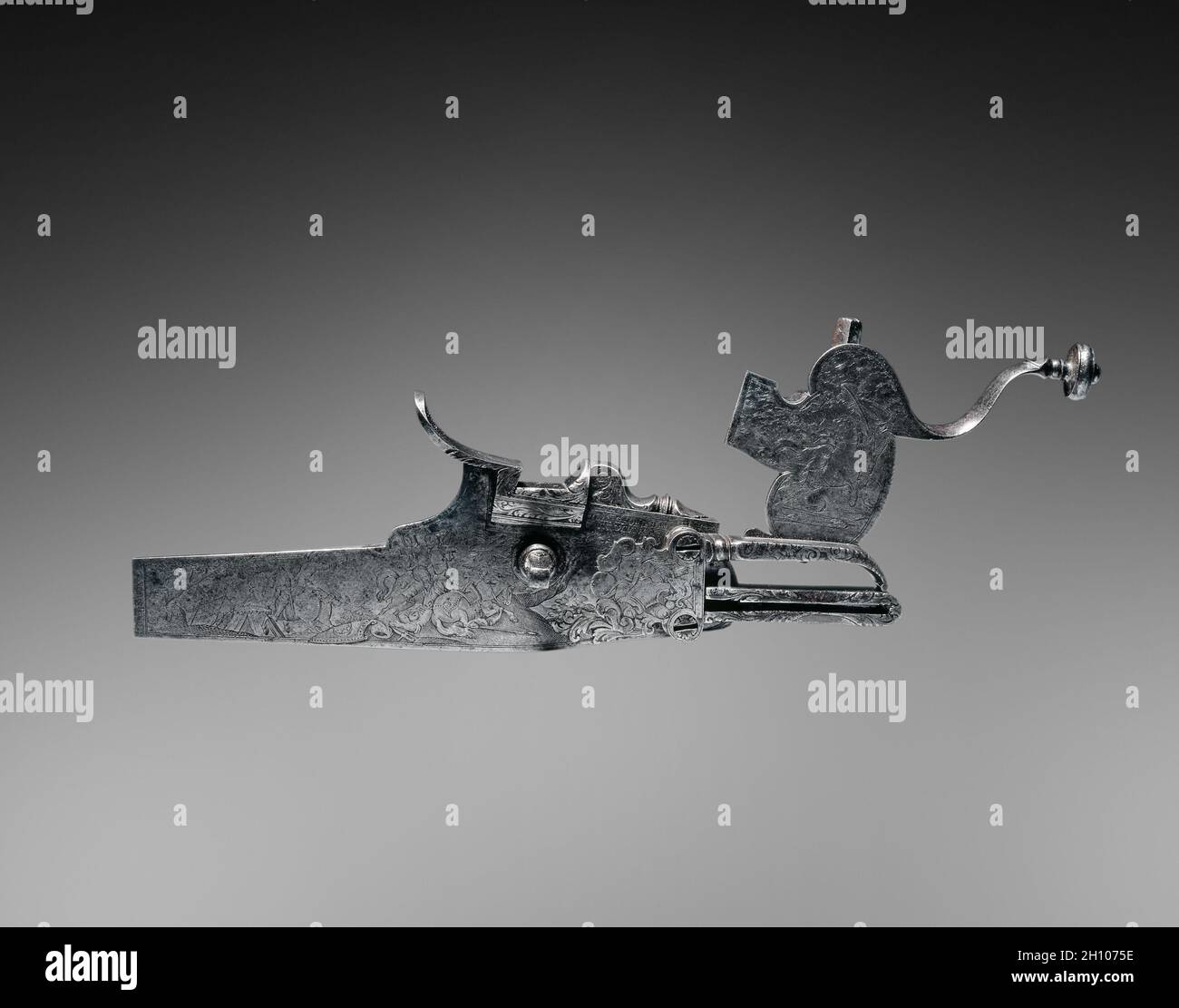 WheelLock from a Hunting Rifle, c. 172040. Germany, Munich, 18th