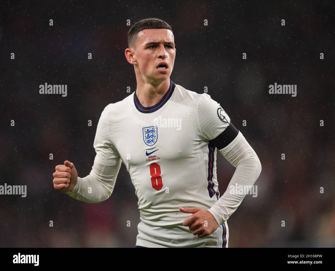 England v Hungary - FIFA World Cup 2022 - Wembley Stadium  England's Phil Foden during the World Cup Qualifier at Wembley. Picture : Mark Pain Stock Photo
