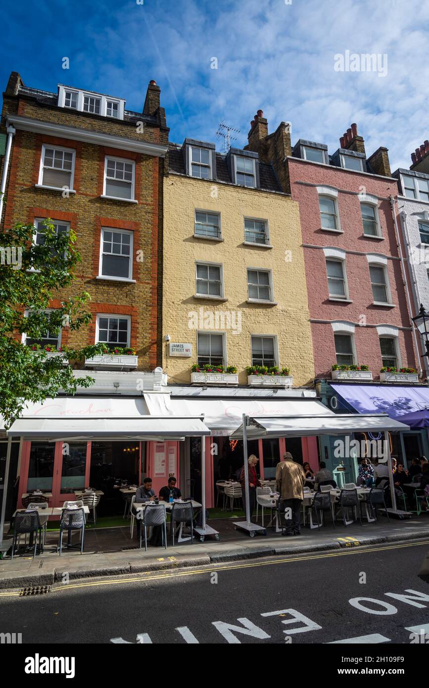 Busy and lively James Street, just off Oxford Street, lined with