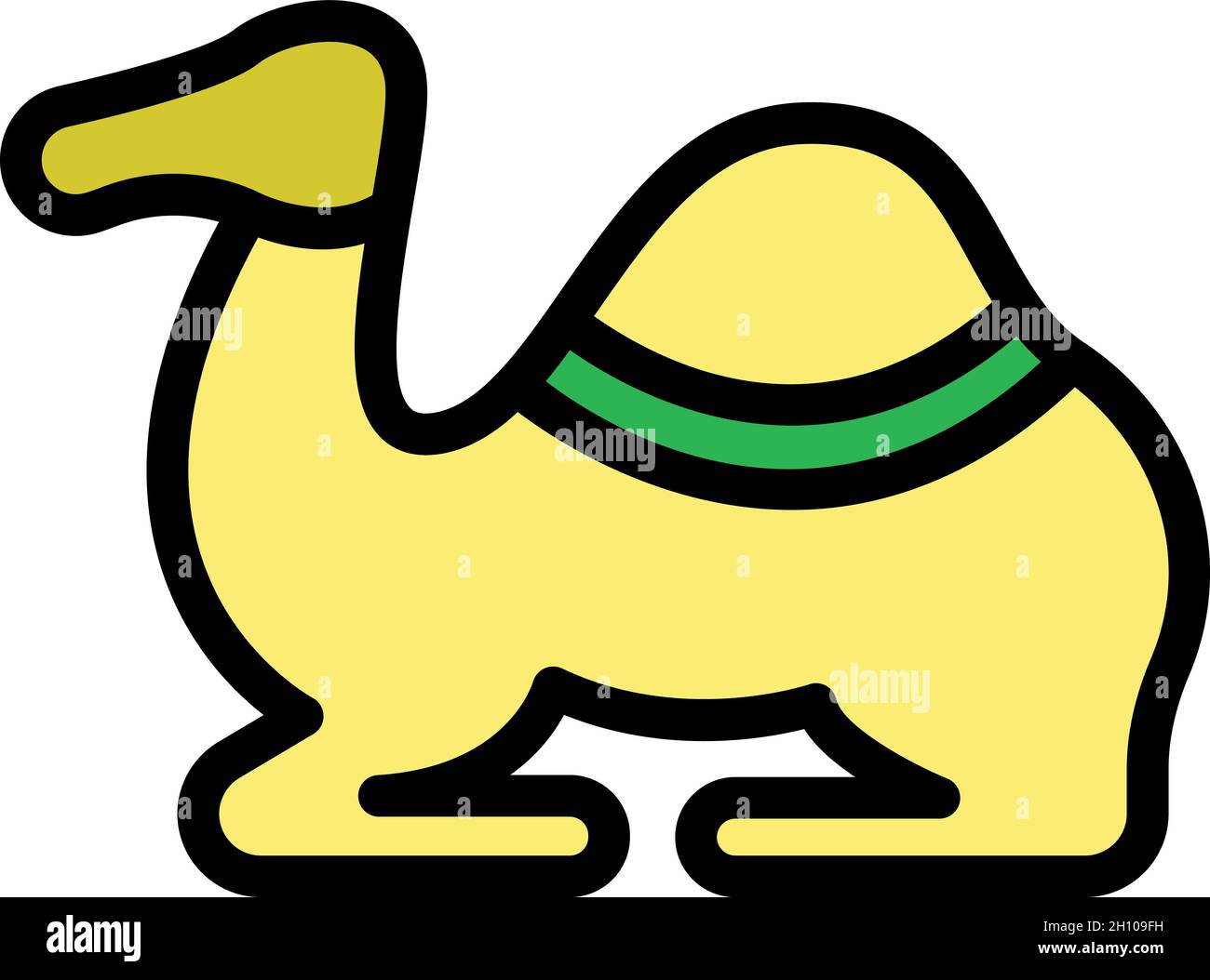 Animal camel icon. Outline animal camel vector icon color flat isolated