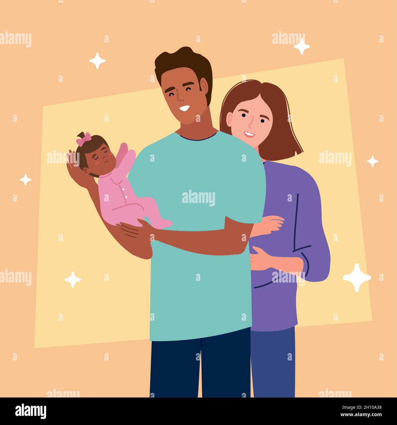 parents with newborn Stock Vector Image & Art - Alamy