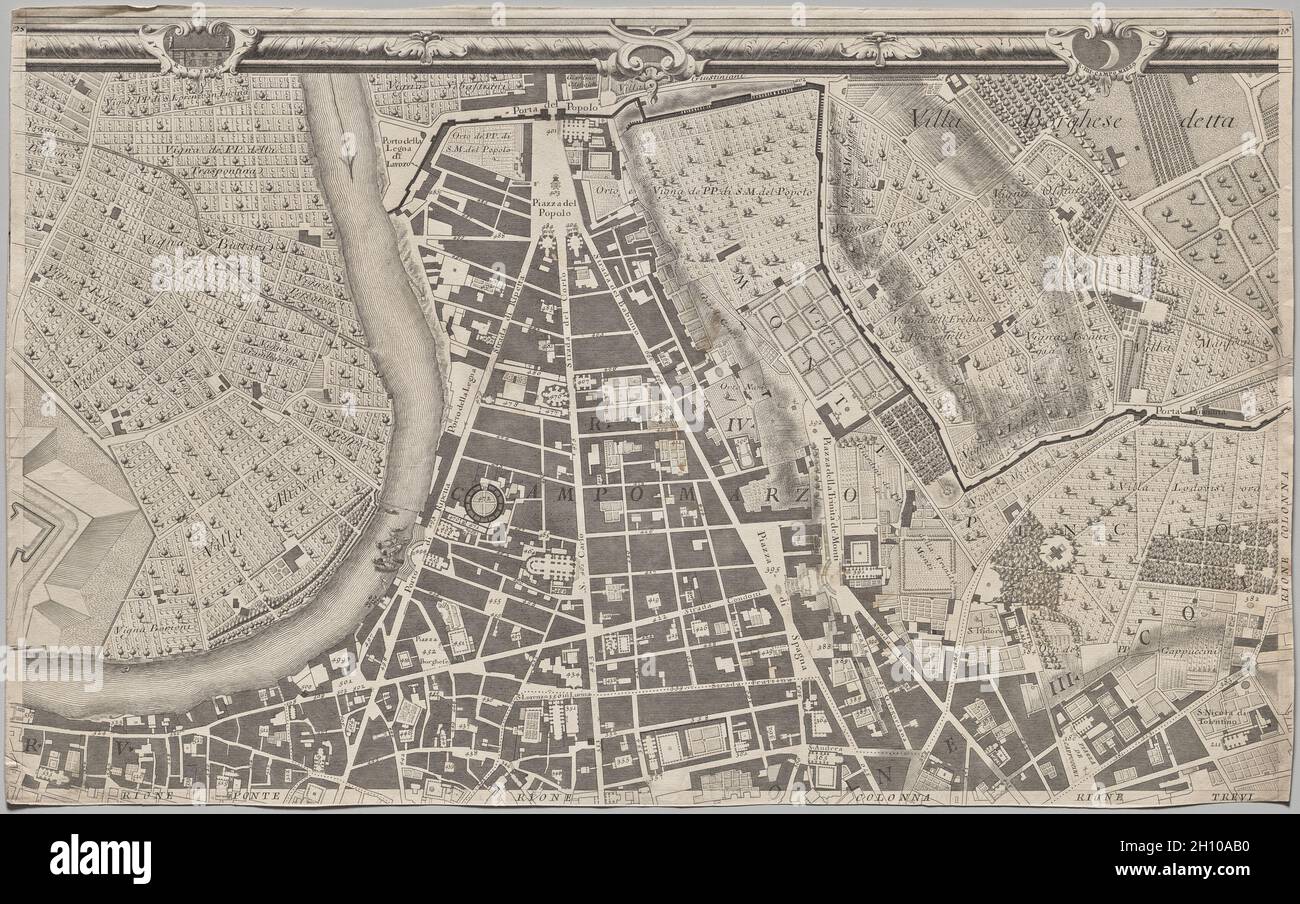 Nuova pianta di Roma data in luce da Giambattista Nolli l'anno MDCCXLVII,  known as La Pianta Grande di Roma, 1748. Giovanni Battista Nolli (Italian,  1701-1756), engraved by Carlo Nolli (Italian, 1690-1790), engraved