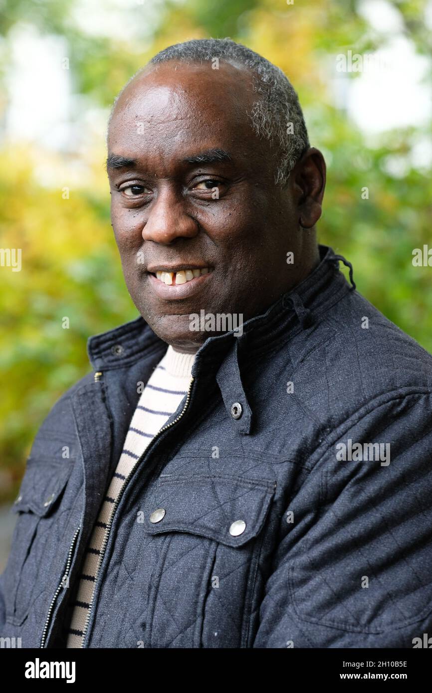 Cheltenham Literature Festival, Cheltenham, UK - Friday 15th October 2021 - Alex Wheatle author of YA fiction at Cheltenham - the Festival runs until Sunday 17th October - book sales have soared during the pandemic. Credit: Steven May/Alamy Live News Stock Photo